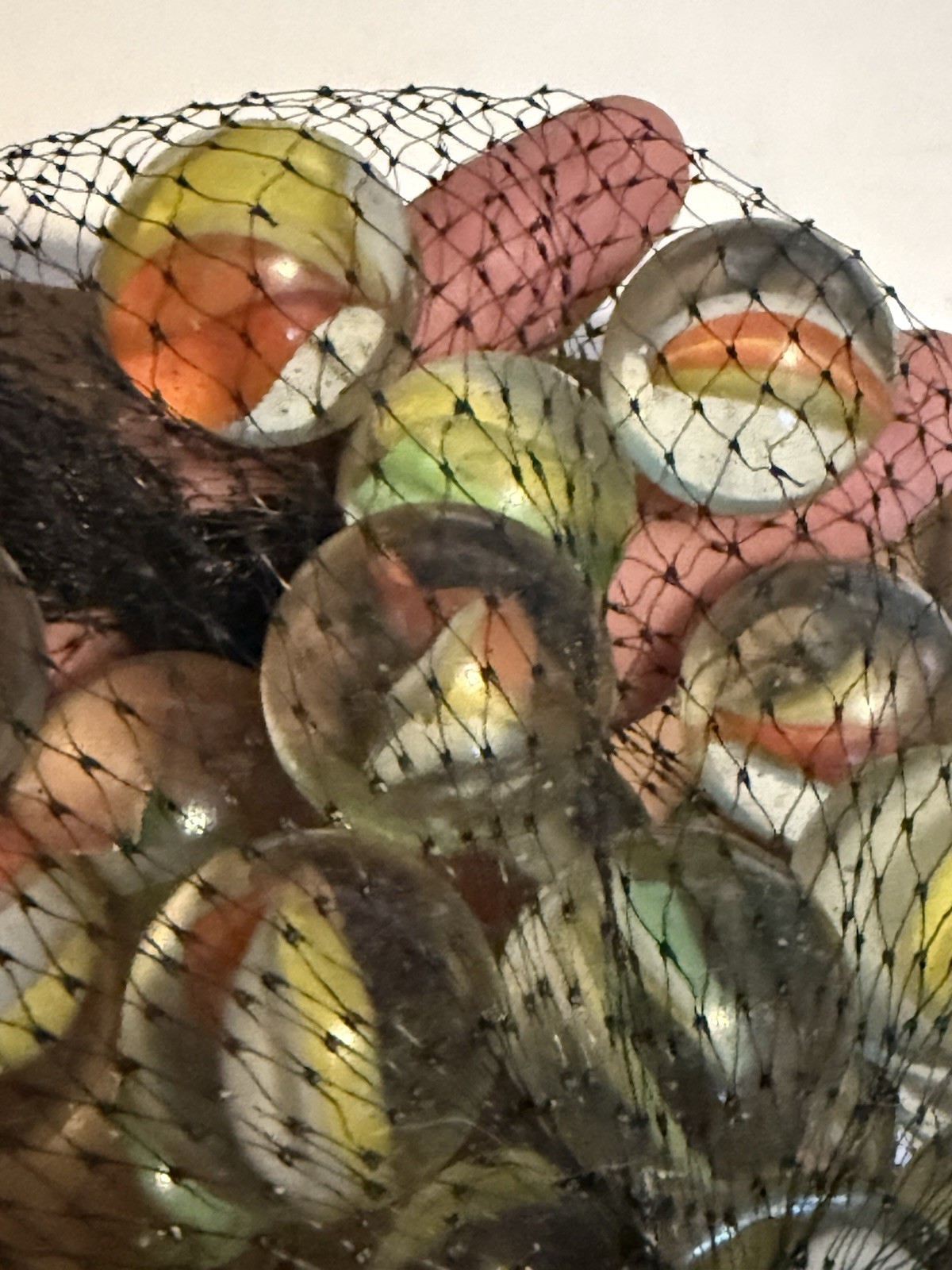 VINTAGE 80’S MARBLES AMAZING COLORS, BAG OF 22