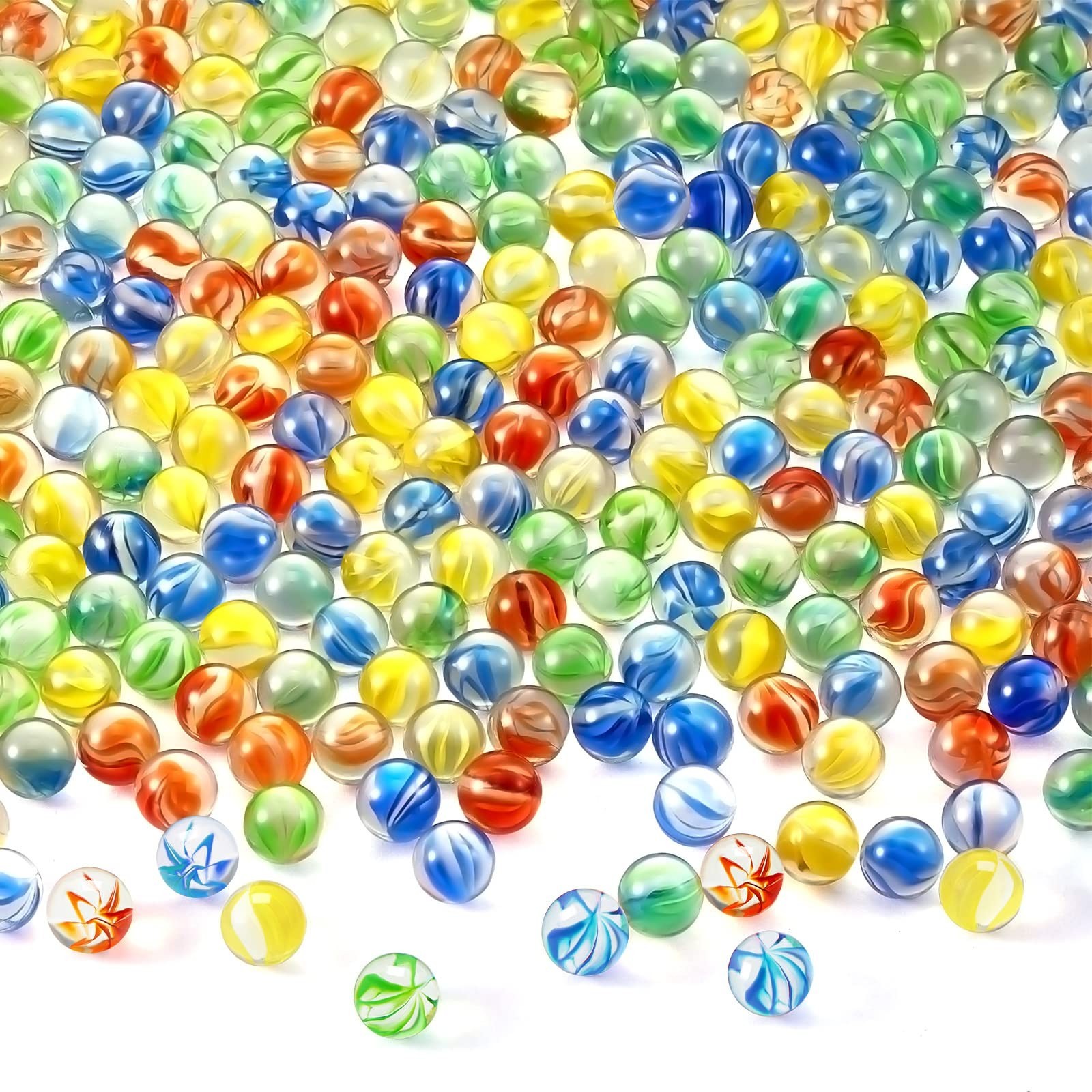 1500 Pcs Colorful Glass Marbles 0.55″ Round for Kids DIY Crafts, Games & Decor