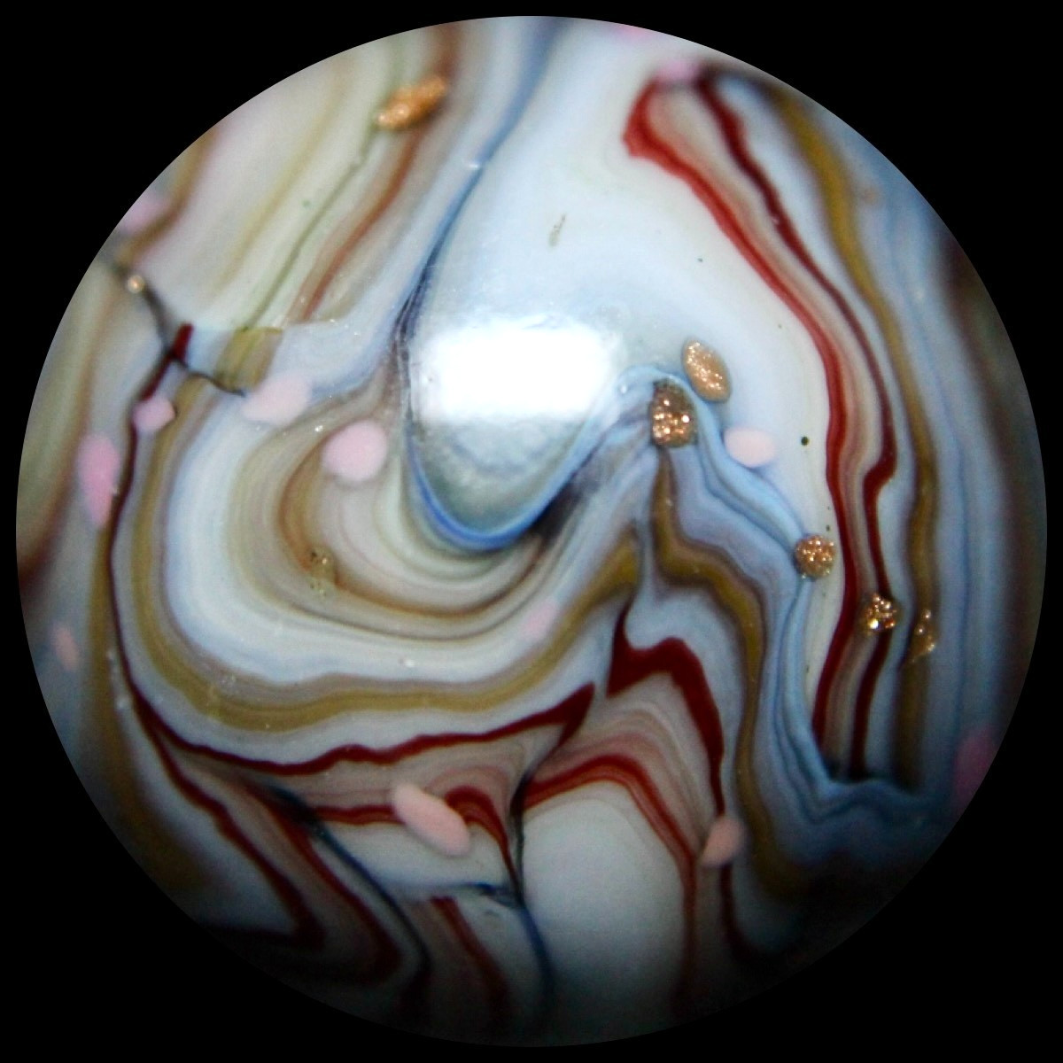 JABO Gold Medal Marble Collector Series: BIG Baby Blue Lutz Guinea 0.784″
