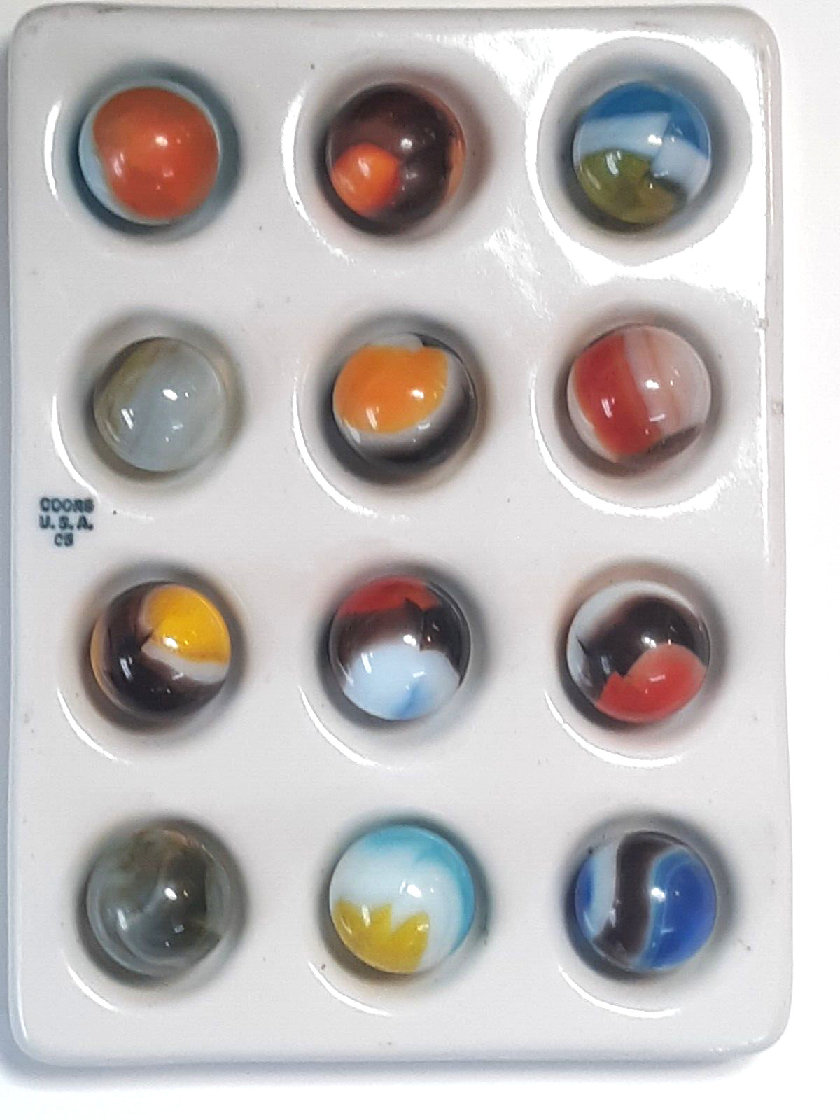 Twelve Wet Mint Vintage Vitro Agate Patches, Collector Marbles #7