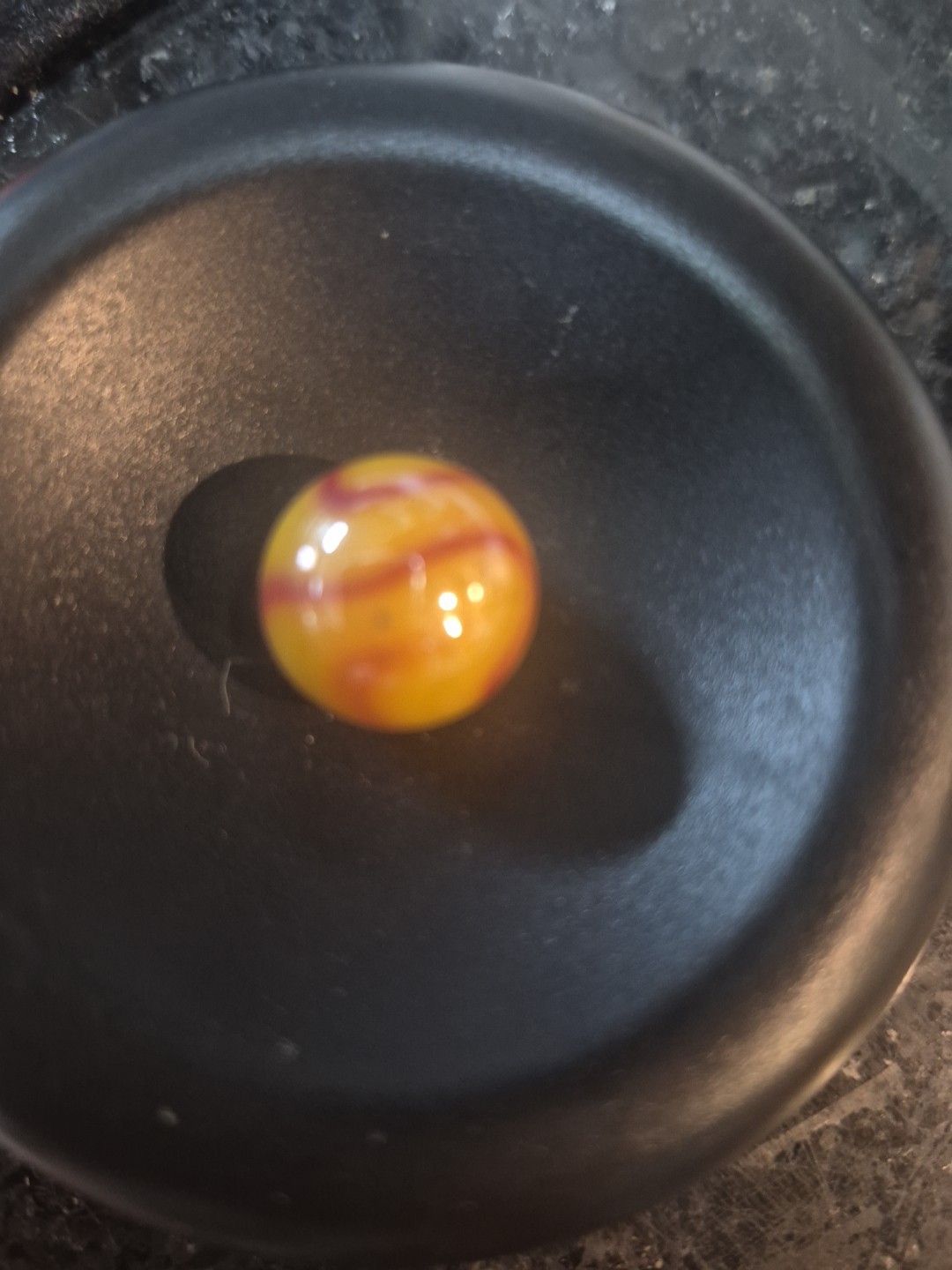 Vacor Iridescent Sun 🌞 Yellow Shooter Marble Red Swirls 22 mm