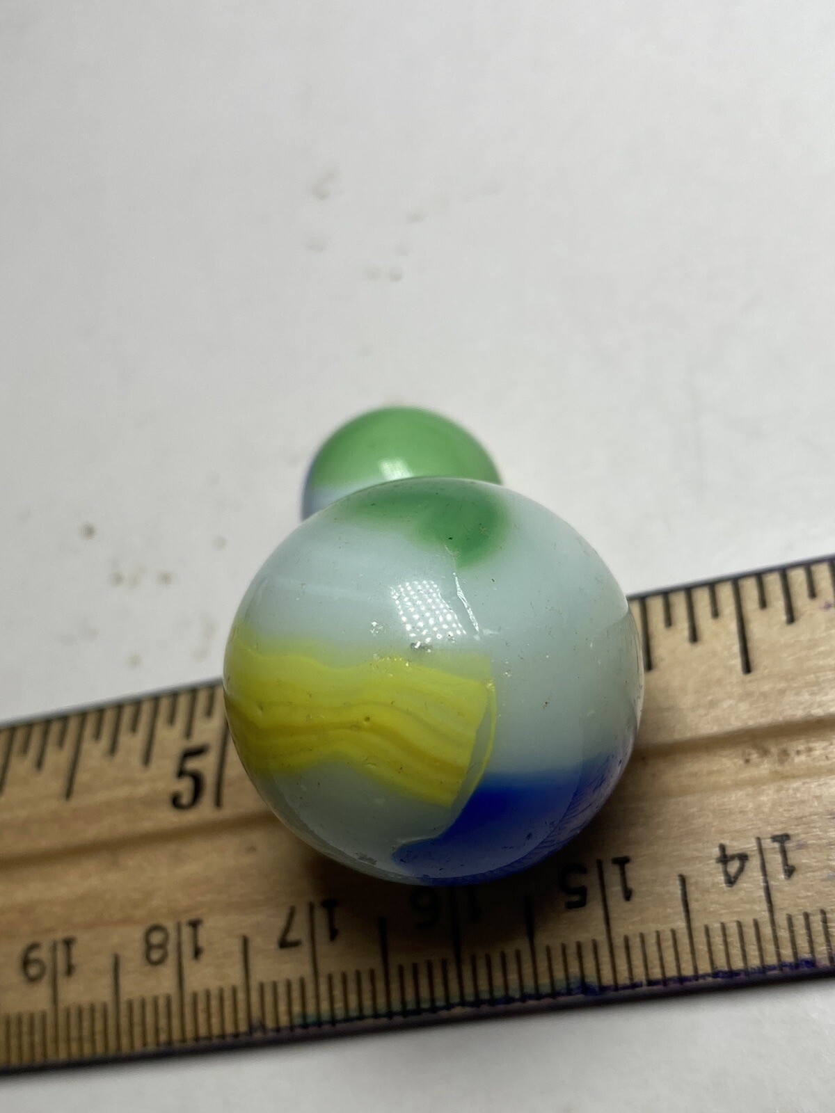 Large Marble King Tri-Color Rainbow Scout Hybrid Vintage Marbles Lot w Shooter