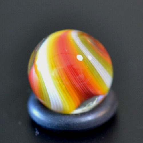 BRYAN TRILLAS GLASS MARBLE/.588″-BLACKLIGHT FIREBALL-SUNFLOWER,ORANGE,CHERRY,WHT