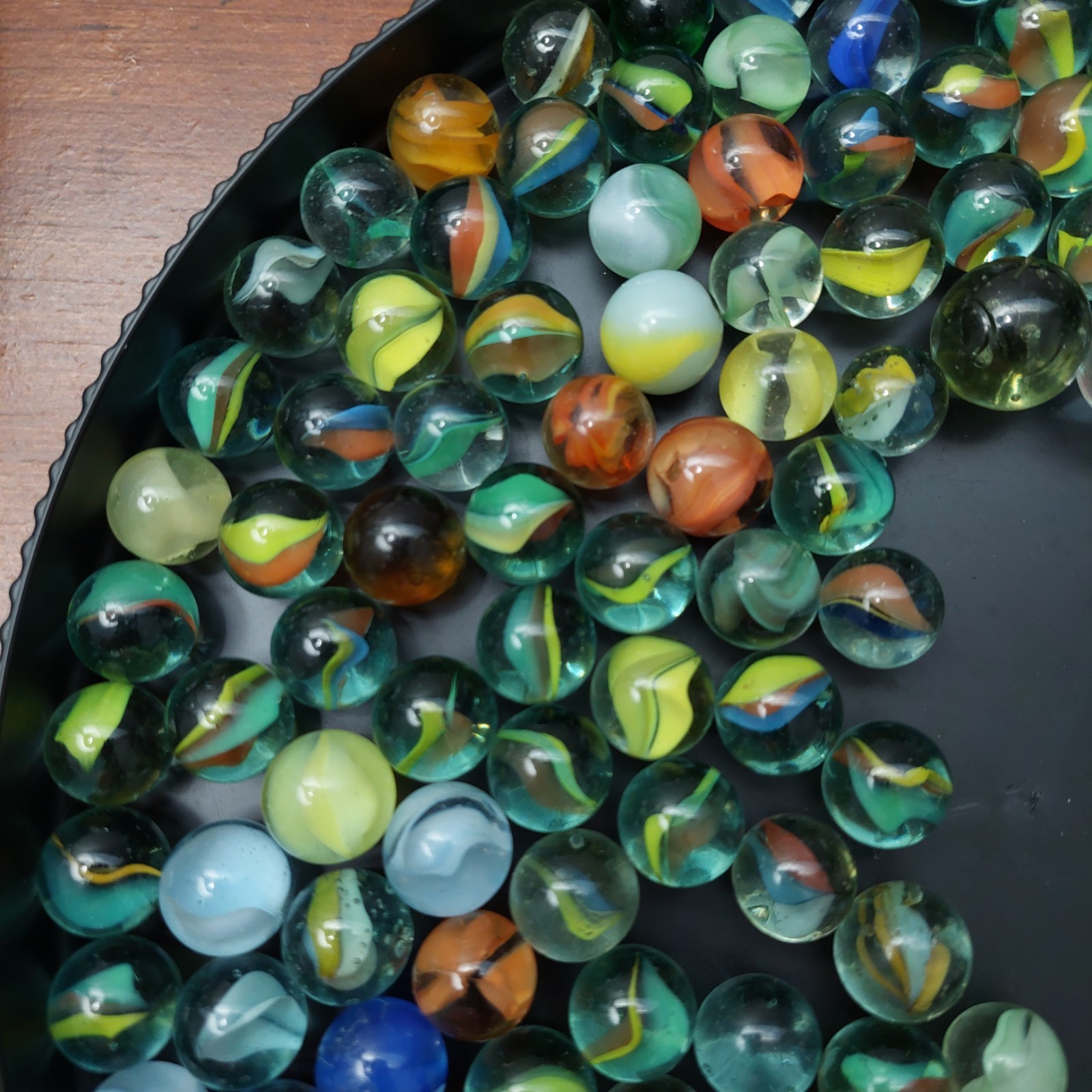 Lot 150 Vintage Glass Marbles Swirl Cats Eye Shooter Mixed Colors