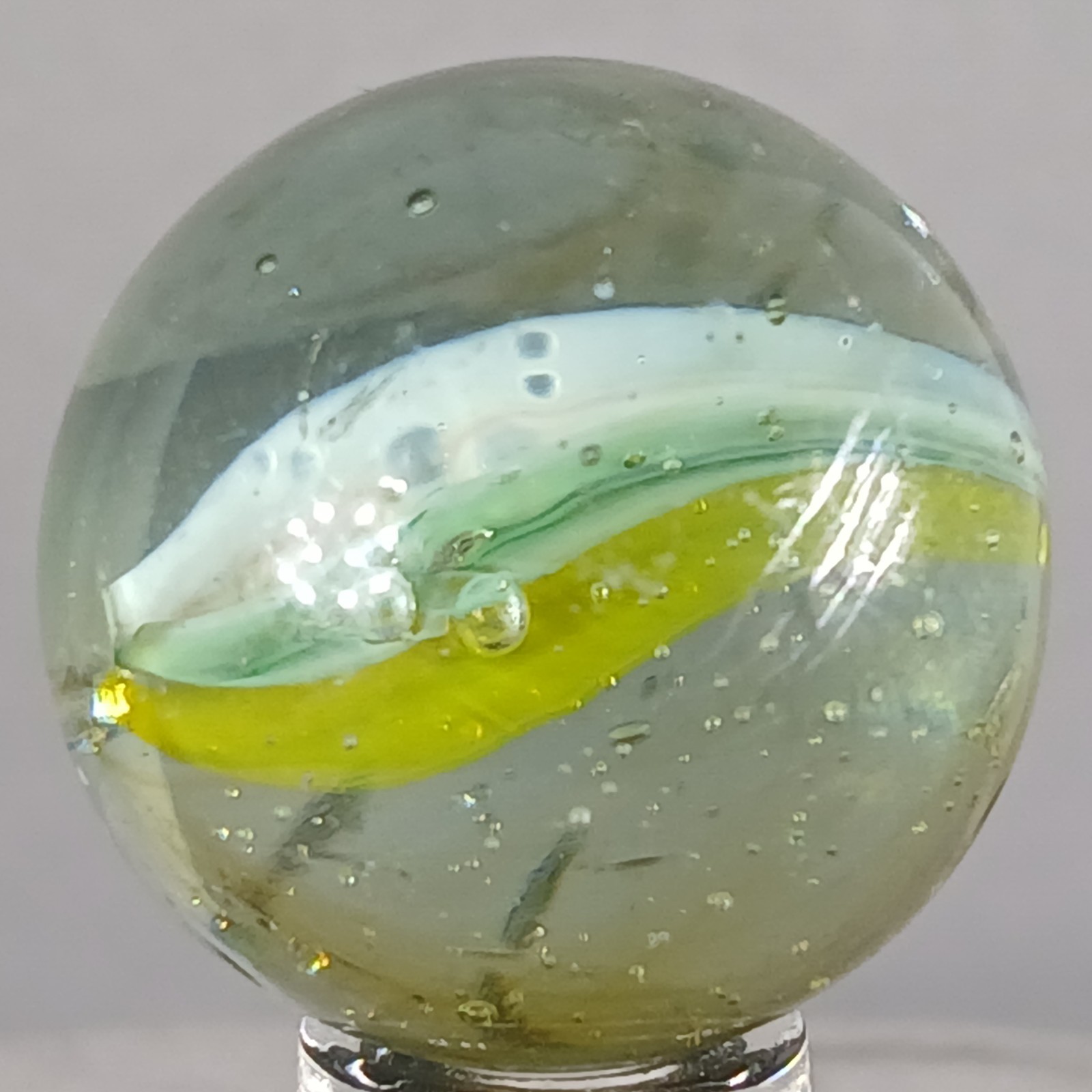 Large Vintage Tri-Color Hybrid Cat’s Eye Marble .99 Inches Near-Mint Condition