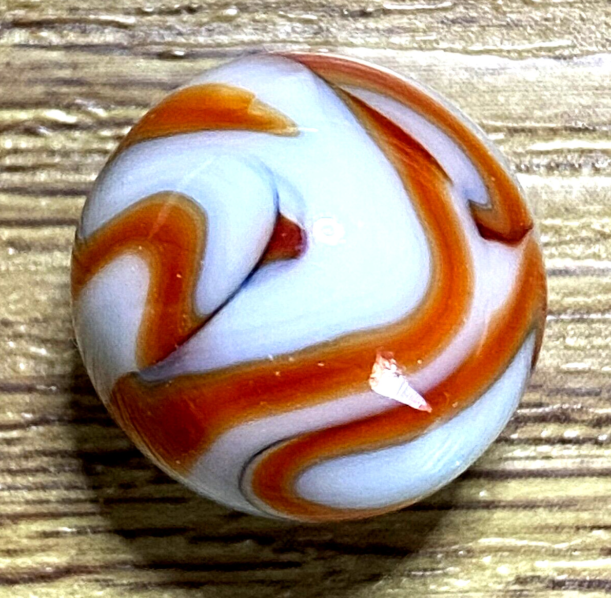 WOW VHTF ALLEY AGATE WV OPAQUE ORANGE MATRIX SWIRL EXPERIMENTAL FLAME .58″ M211
