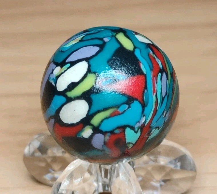 .73″ GUINEA STYLE ART MARBLES – POLYMER/CLAY MINT