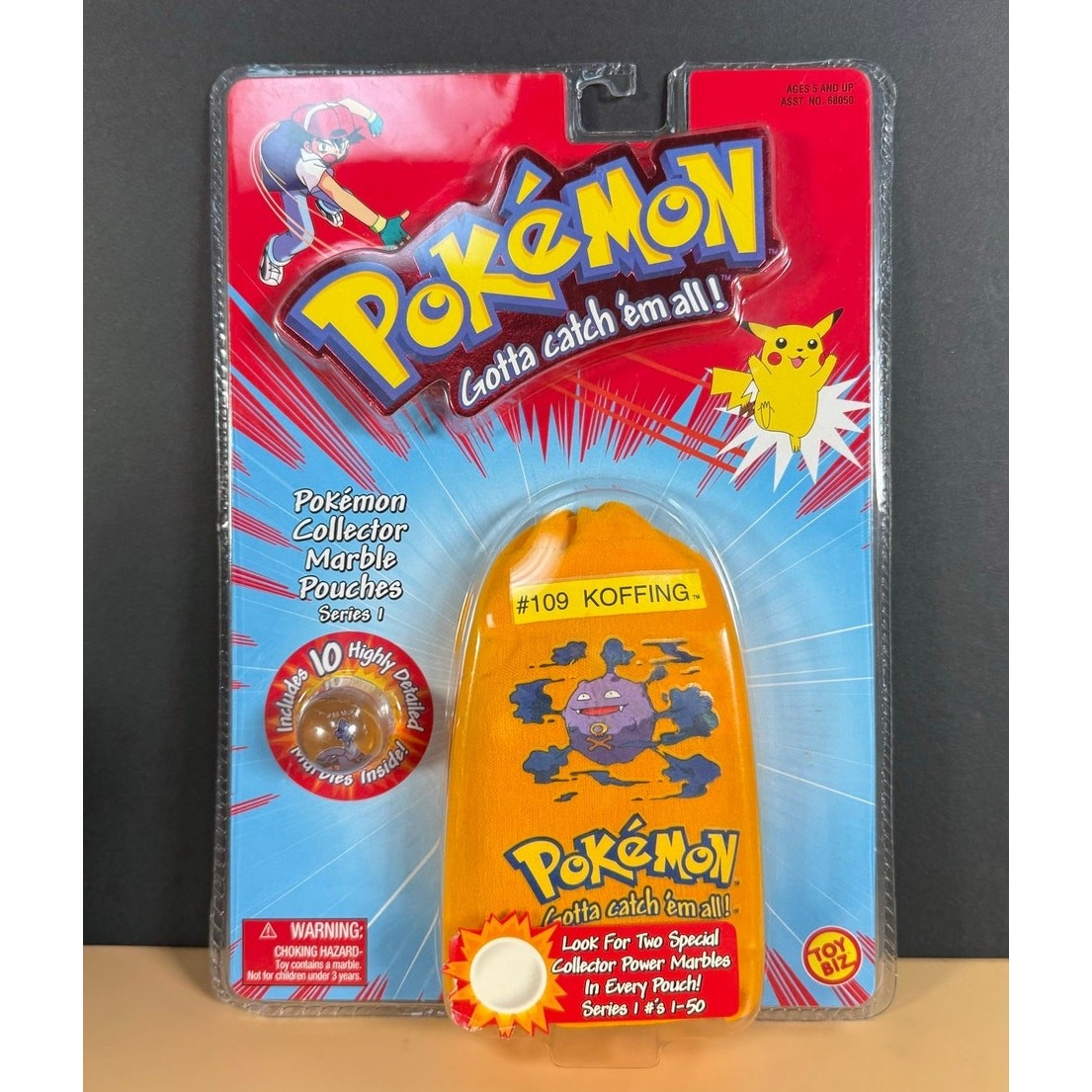 Pokémon #109 Koffing Collector Marble Toy Biz Marble Pouch Series 1 Sealed