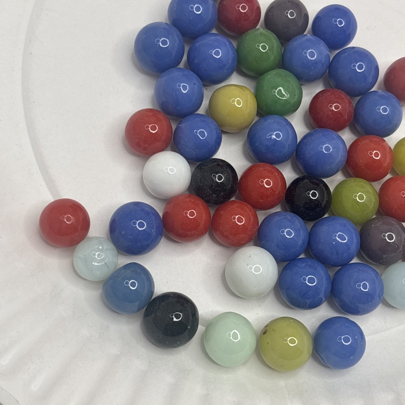 Vintage Bright Color Glass Marbles Lot of 50 Peewee Size PP Some Imperfections
