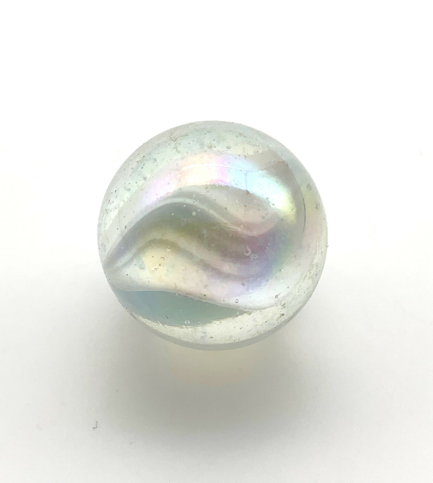25mm White Snowflake Cat’s Eye Glass Marble Shooter VACOR 1997-2008 Cats Eye