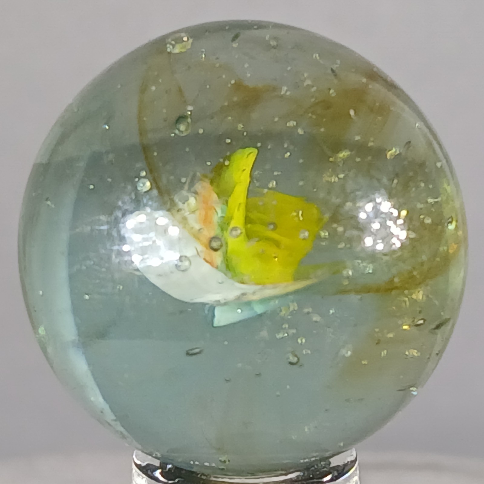 Large Vintage Tri-Color Hybrid Cat’s Eye Marble .99 Inches Near-Mint Condition