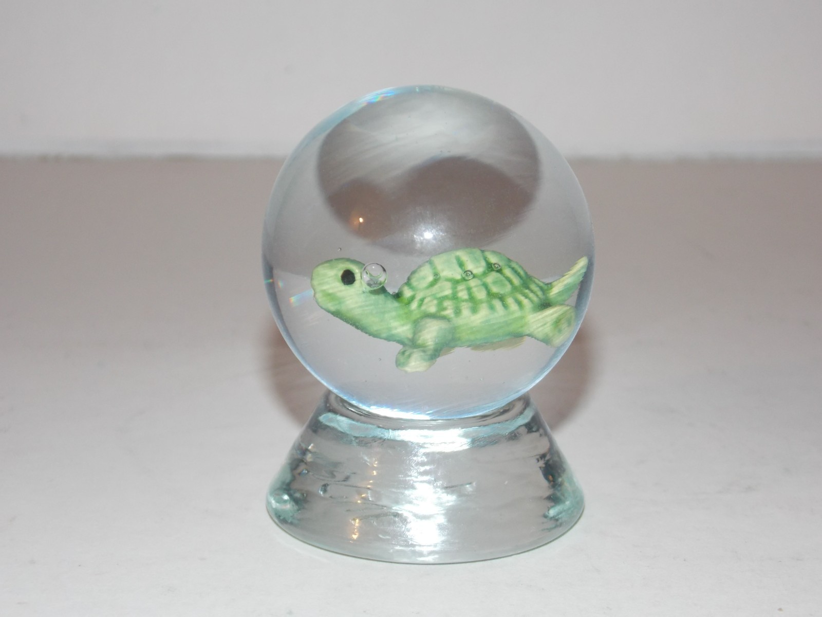 Handmade Sammy Sam Hogue 43mm Sulphide Green Turtle Glass Marble Signed 2007