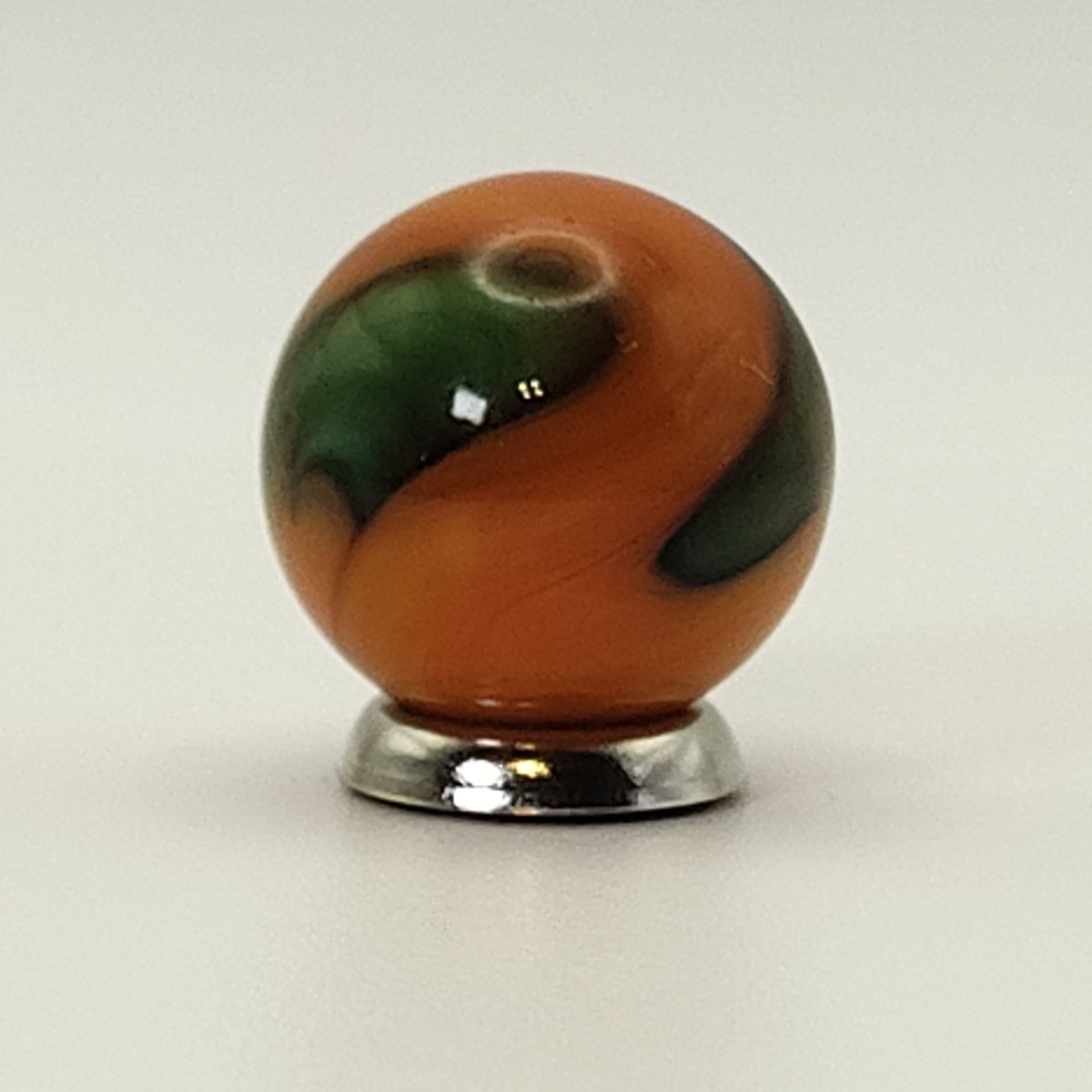 17.5mm Akro Agate Special Corks Marble Double Ingot orange green & black NM++