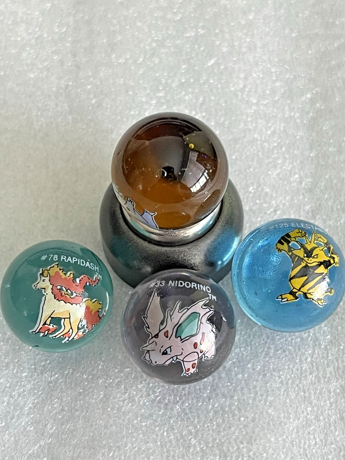 Vintage Pokémon Marbles Nidoran Nidorino Rapidash Electabuzz Evolution Set