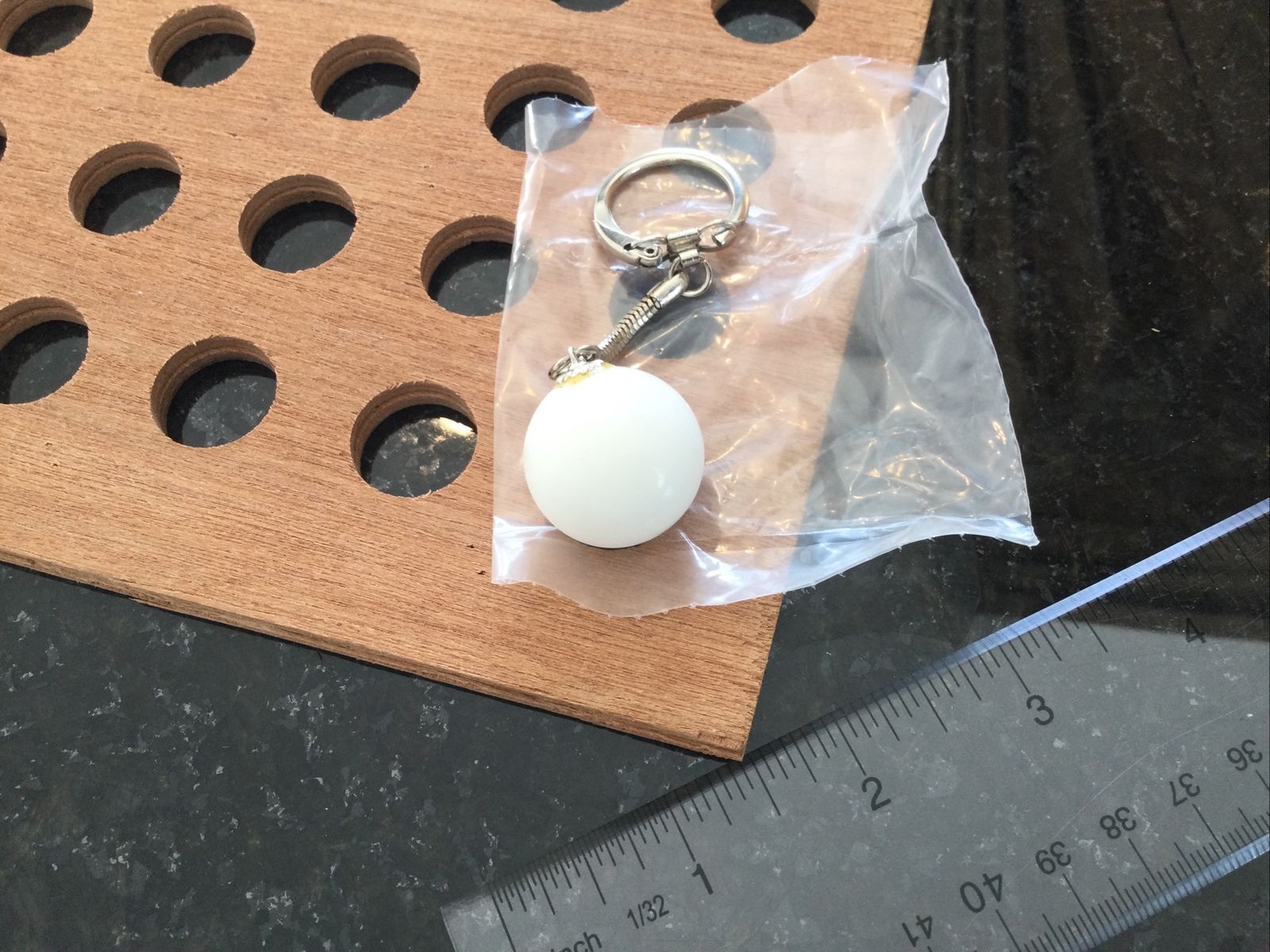 Vintage | Mega Marbles Keychain Collector | White, Blue, and Pink | 1993