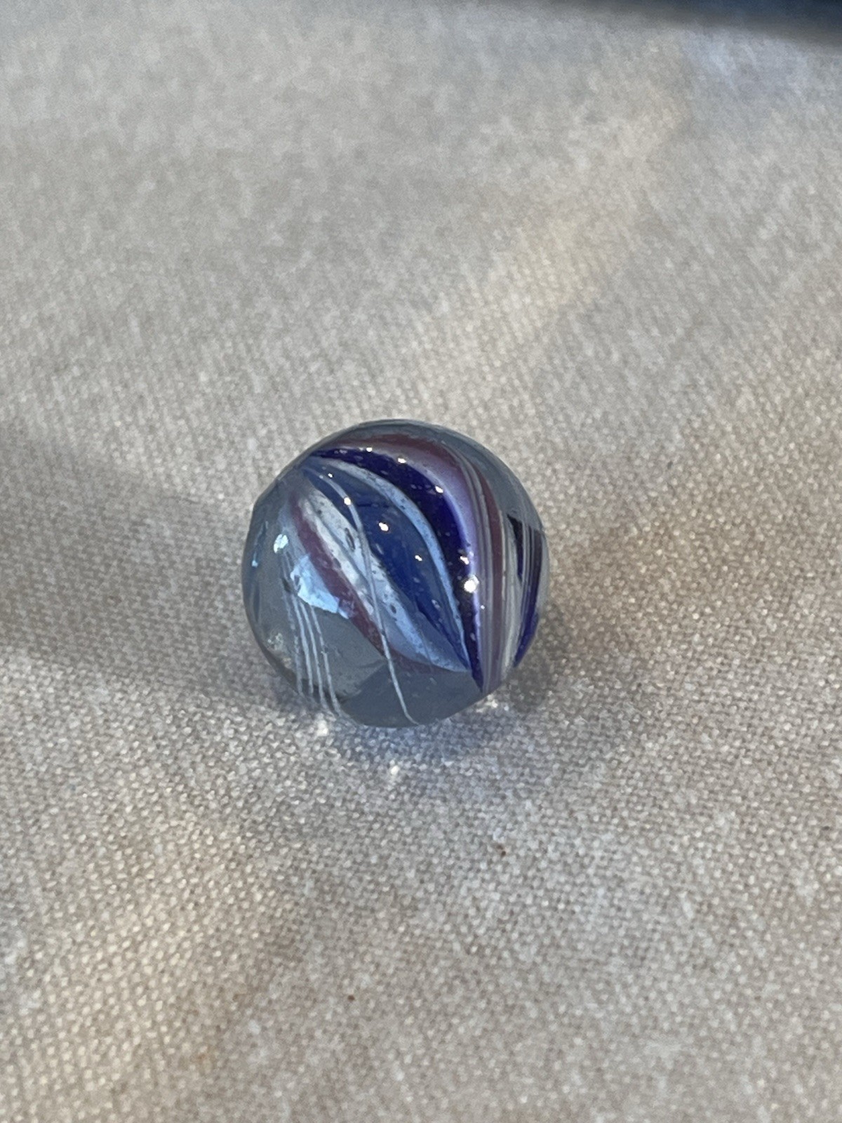 Peppermint Jelly Core Blue Glass German Swirl Marble .58