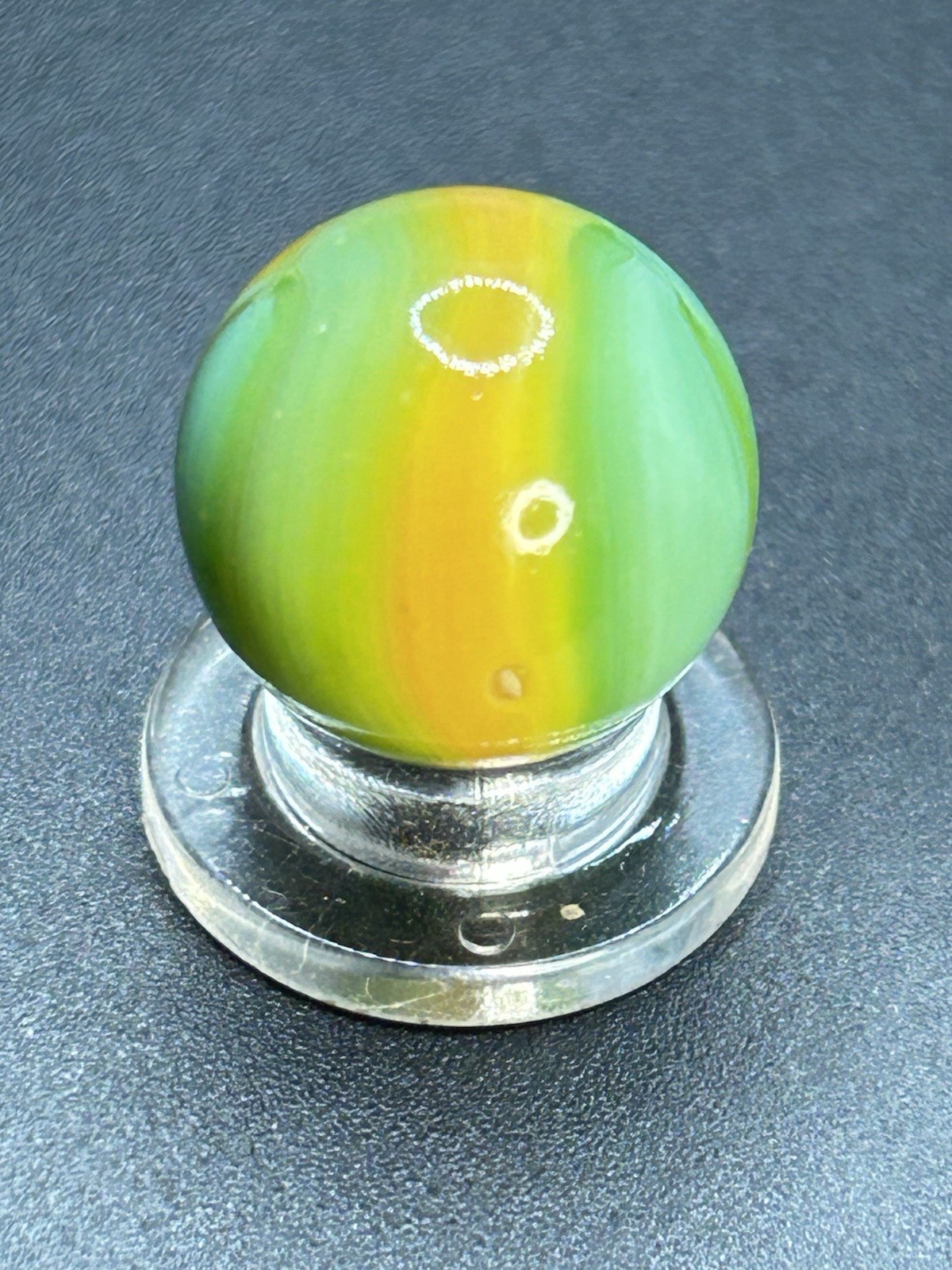 Vintage Peltier National Line Rainbo Lemon/Lime Marble 0.629”