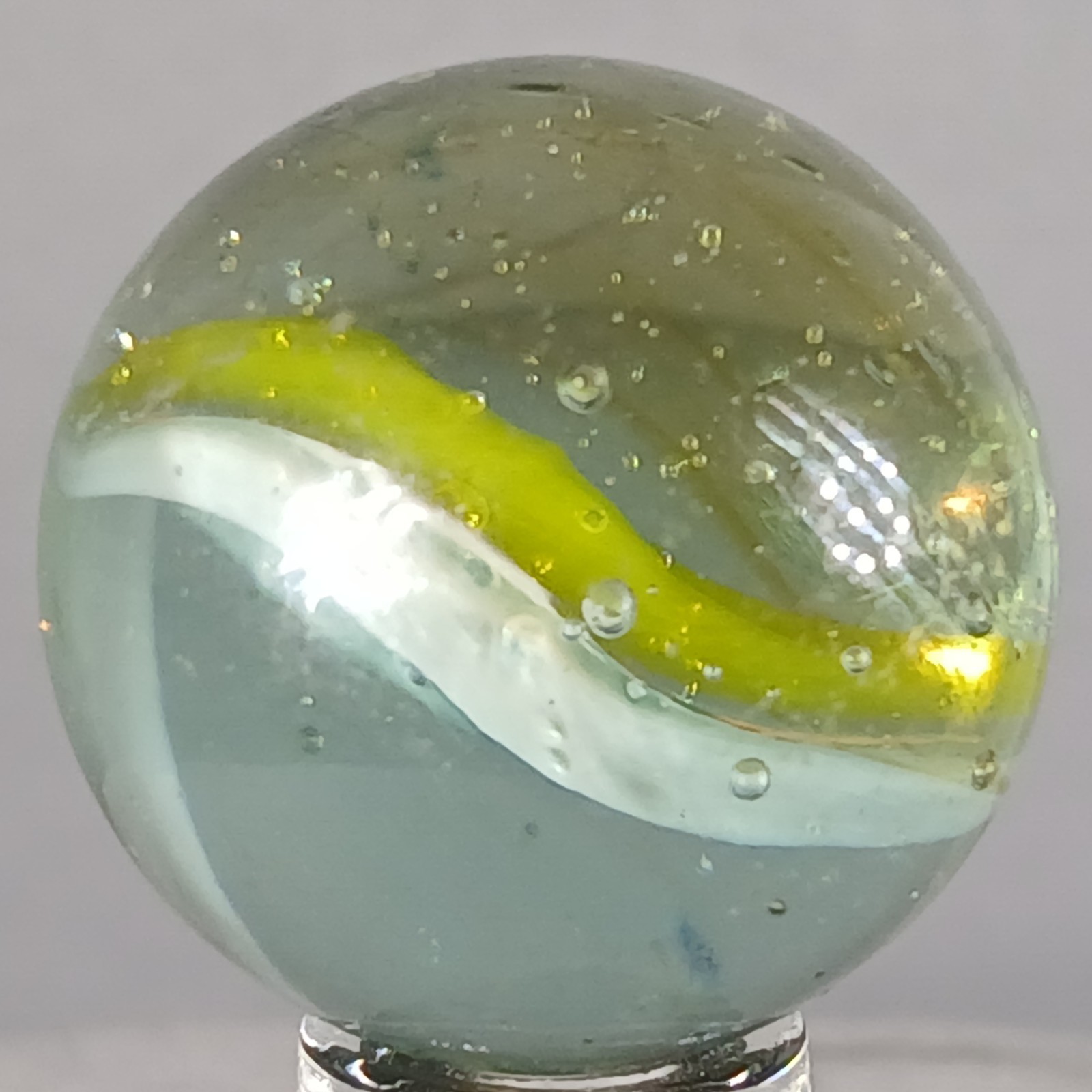 Large Vintage Tri-Color Hybrid Cat’s Eye Marble .99 Inches Near-Mint Condition