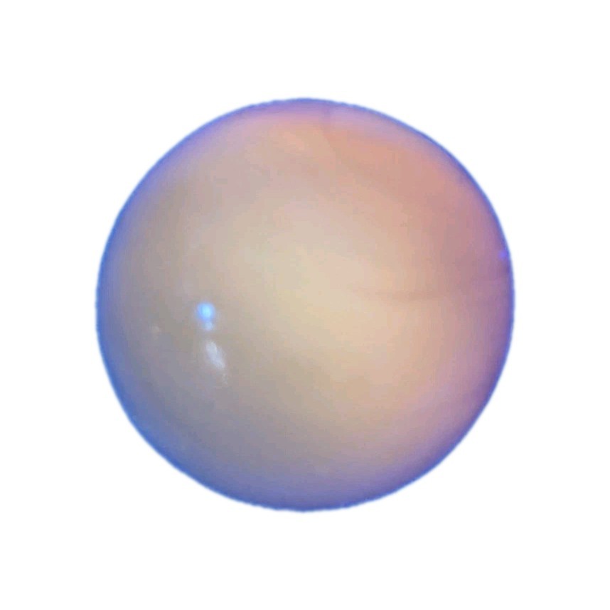 1 Yellow Pee Wee Marble, 12.5 mm Glow Orange UV reactive