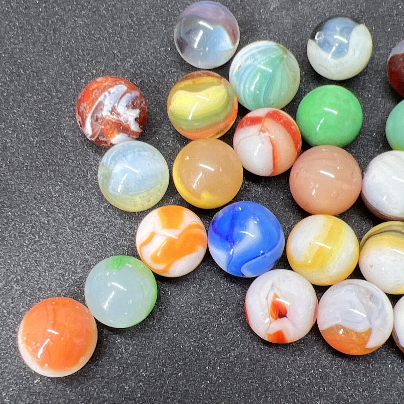 Vintage Akro Agate Peltier Christensen Glass Swirl Marble (30 Lot) Great Lot!