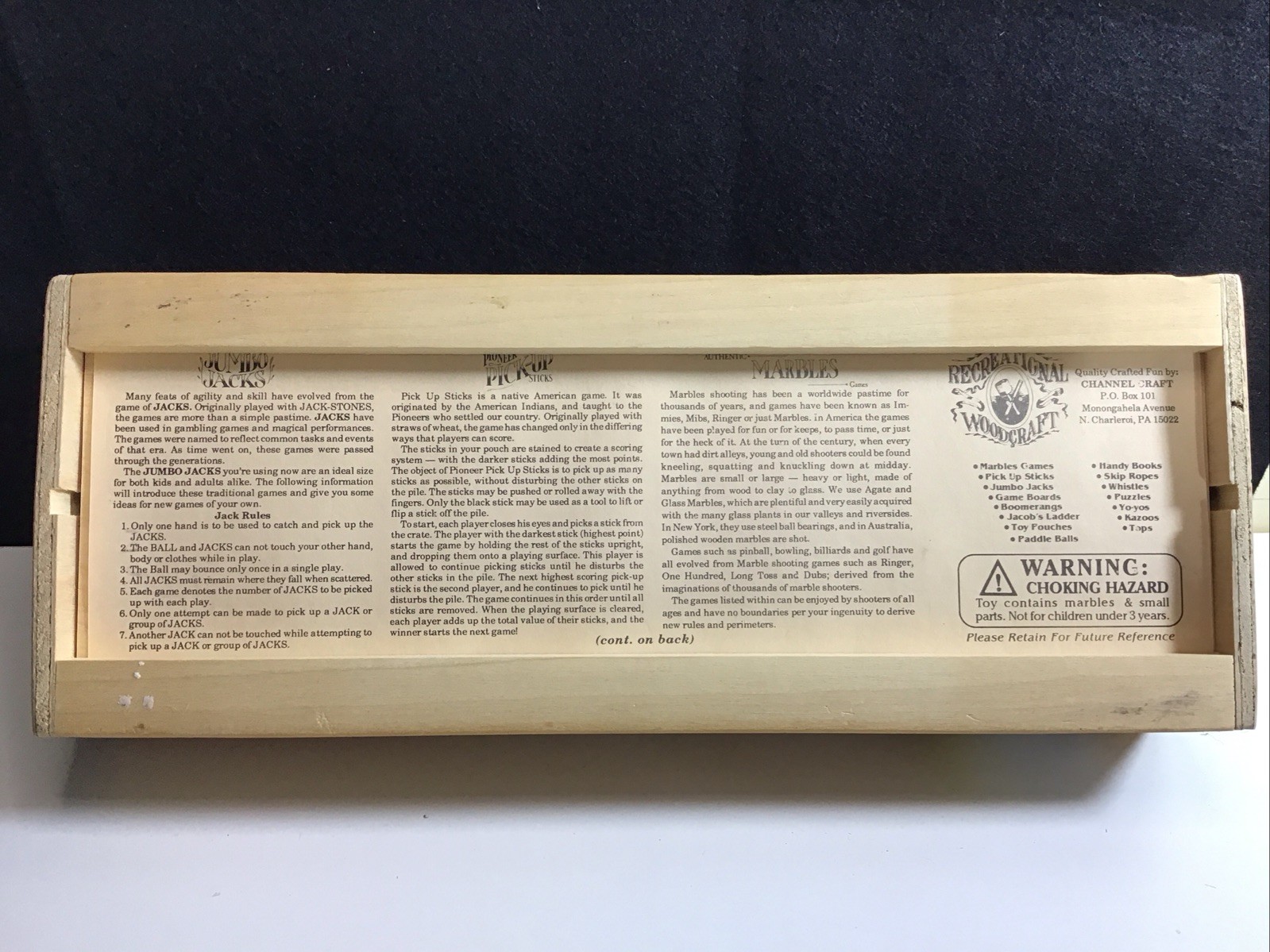 Authentic American Pastimes Collection Channel Craft Fun Made In The USA