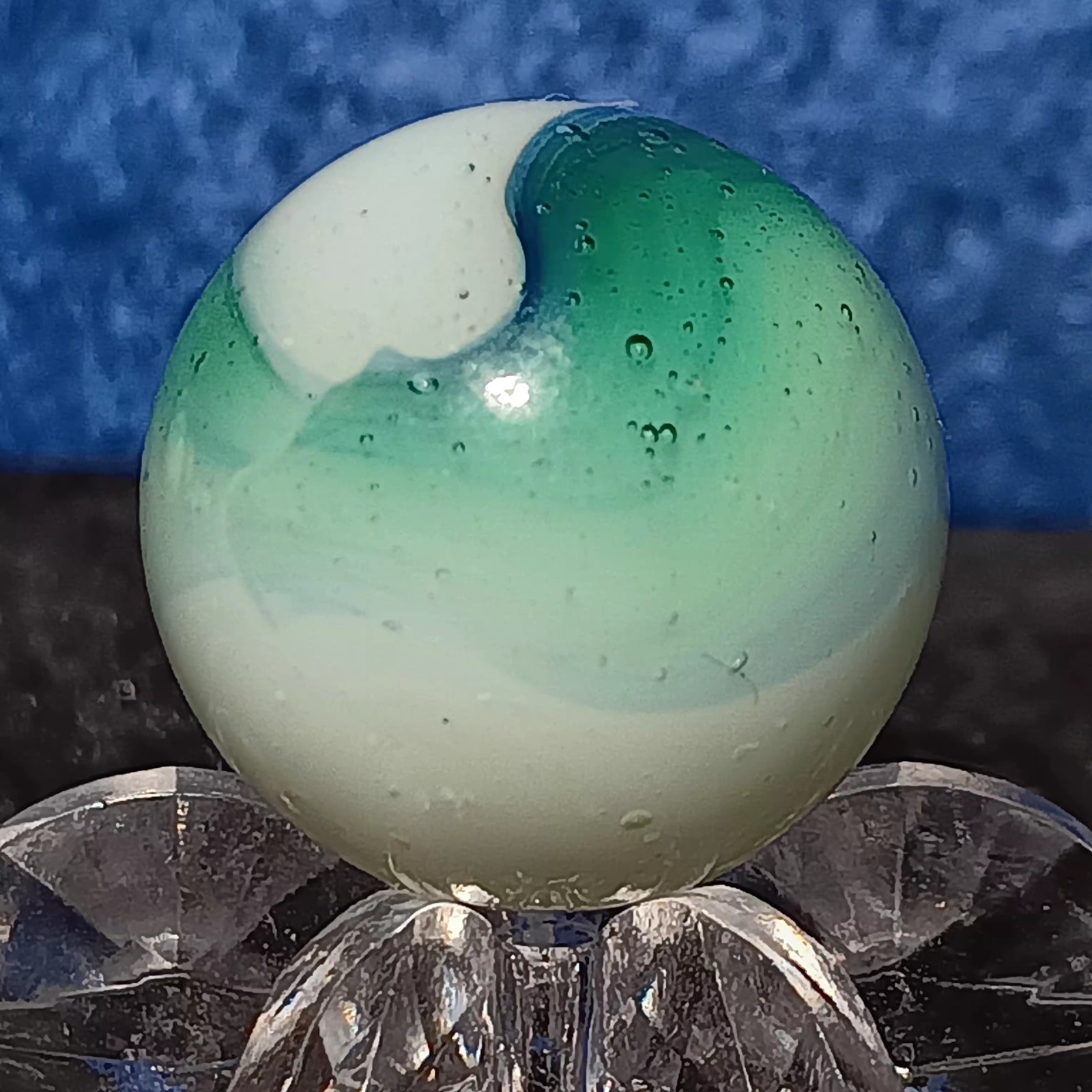 Vintage Peltier Glass Or Kokomo Marble. .61″ Mint. Unique Example