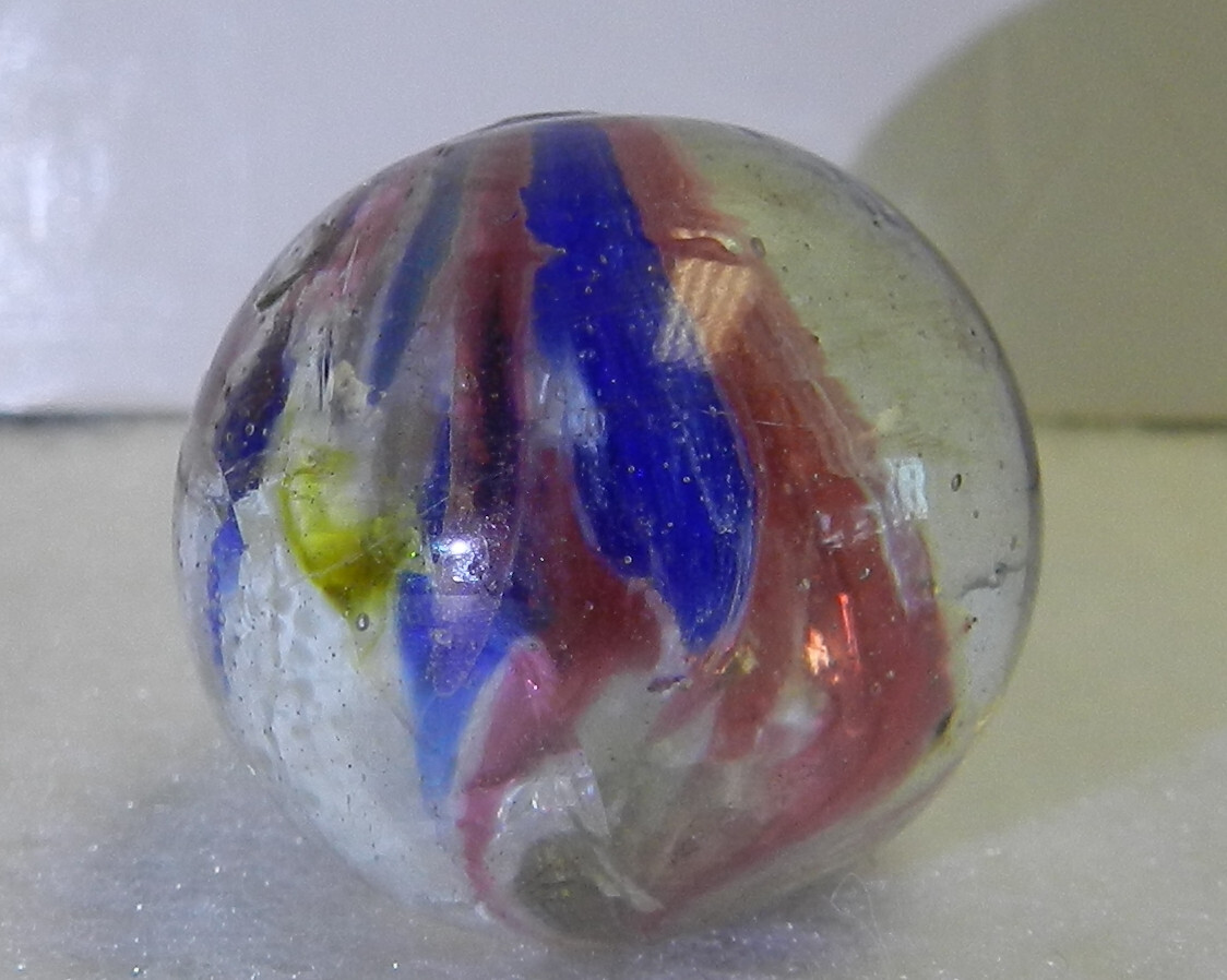 #18722m Interesting Shrunken Onionskin Vintage German Handmade Shooter Marble