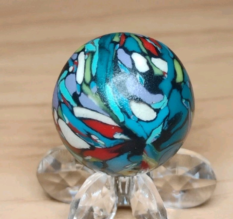 .73″ GUINEA STYLE ART MARBLES – POLYMER/CLAY MINT