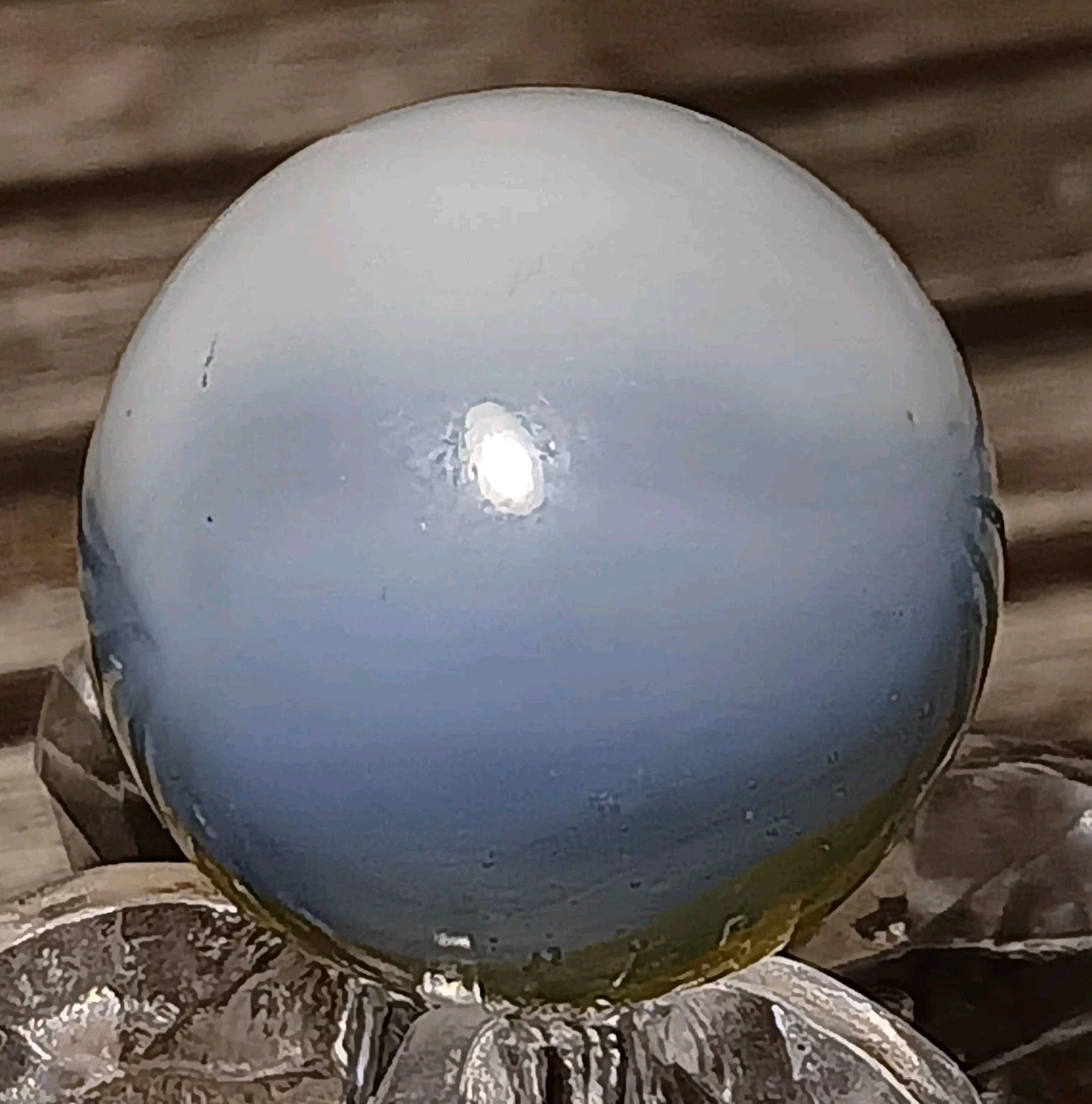Vitro Agate Transparent Brushed Patch Marble. 5/8″ Mint. Uv Active.