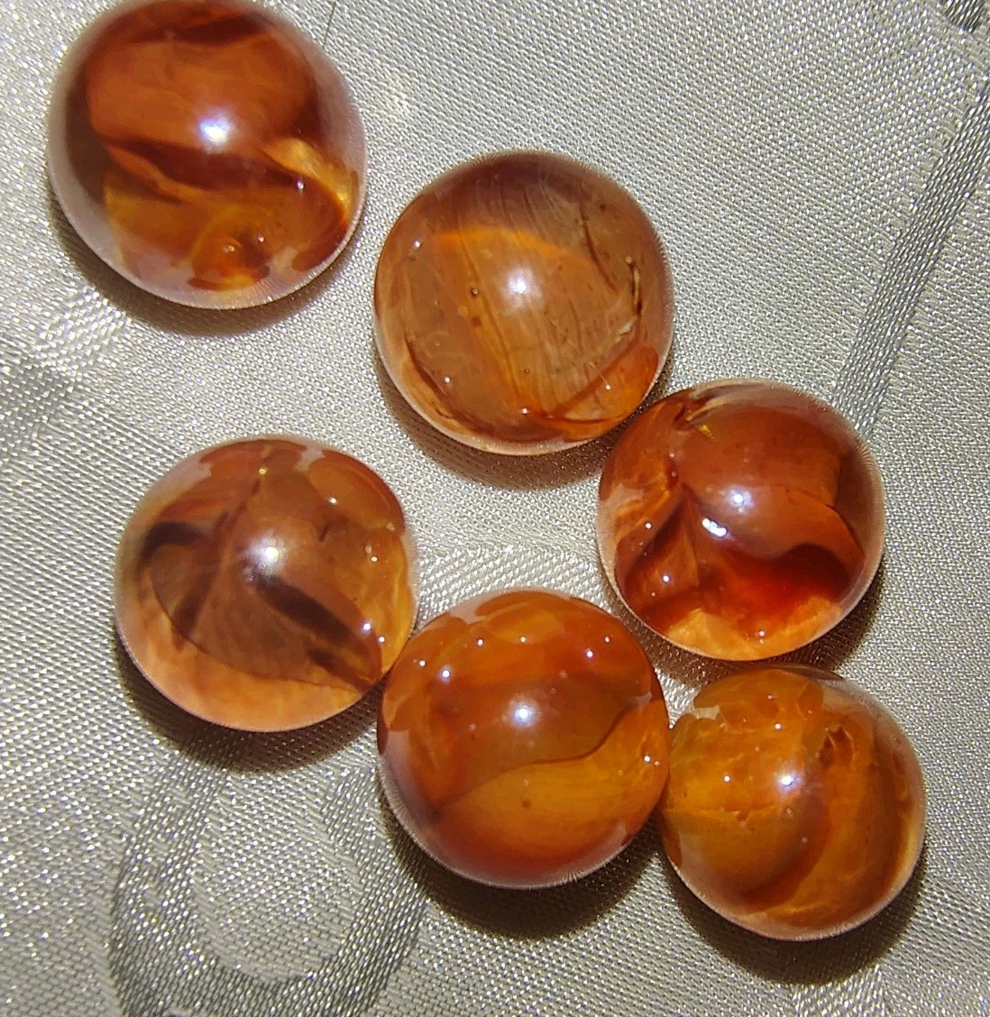 Vintage Beautiful Lot 6 Vitro Cat’s Eye Marble .55 Inches (Ref 202)