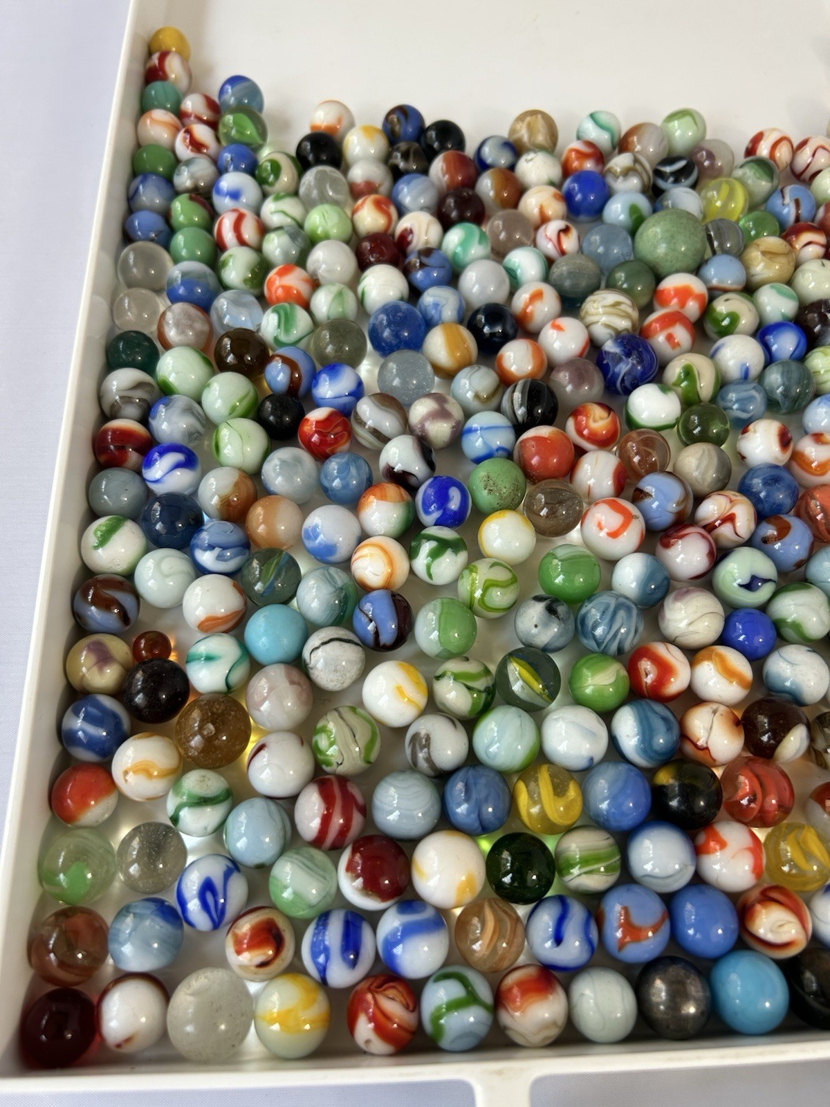 339 Vintage Glass Marbles Lot Includes UV Reactive Uranium & Cadmium Marbles