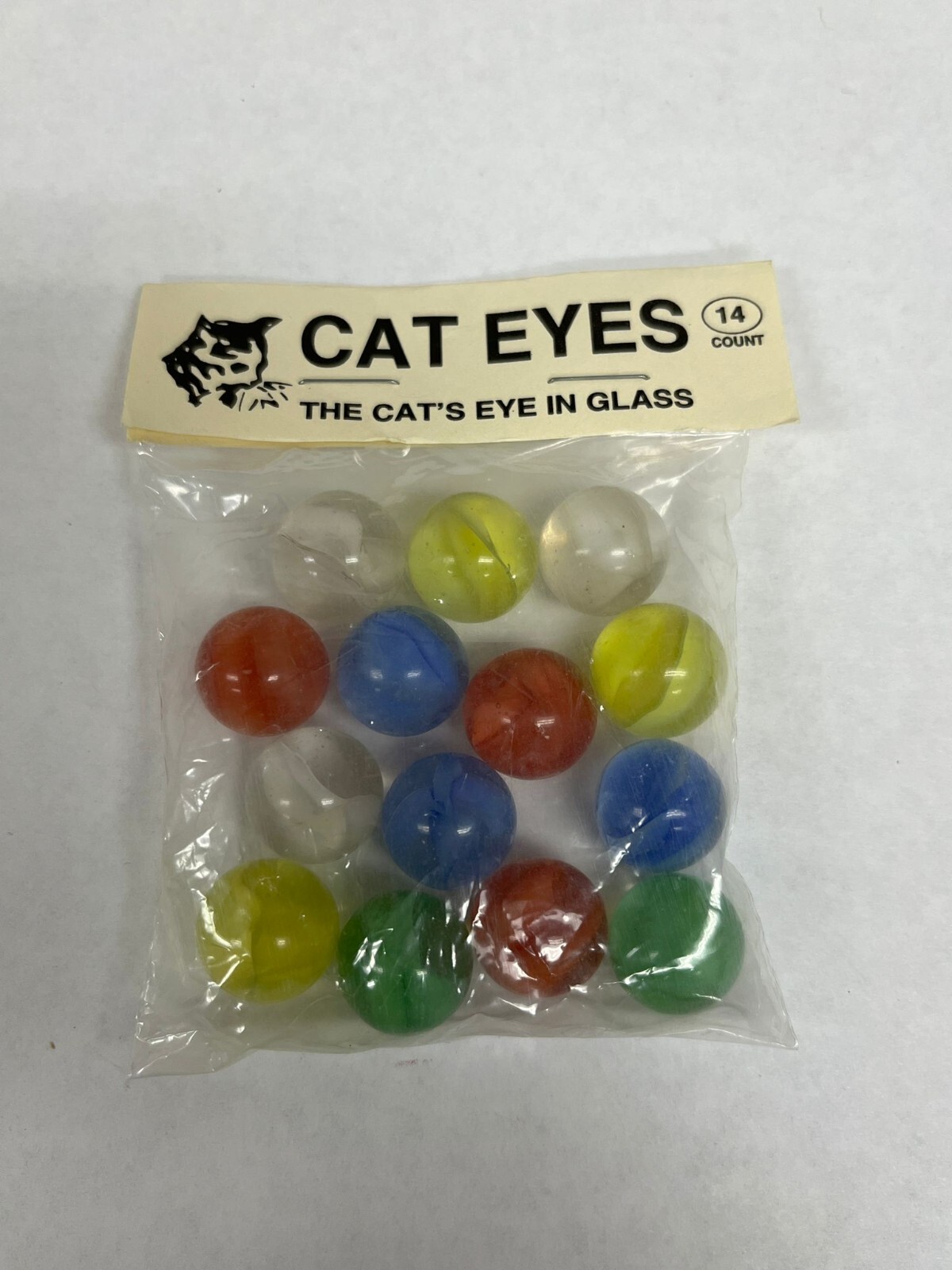 VTG Cat Eyes Glass Marbles C.E. Bogard & Sons Agate Company 14 Count