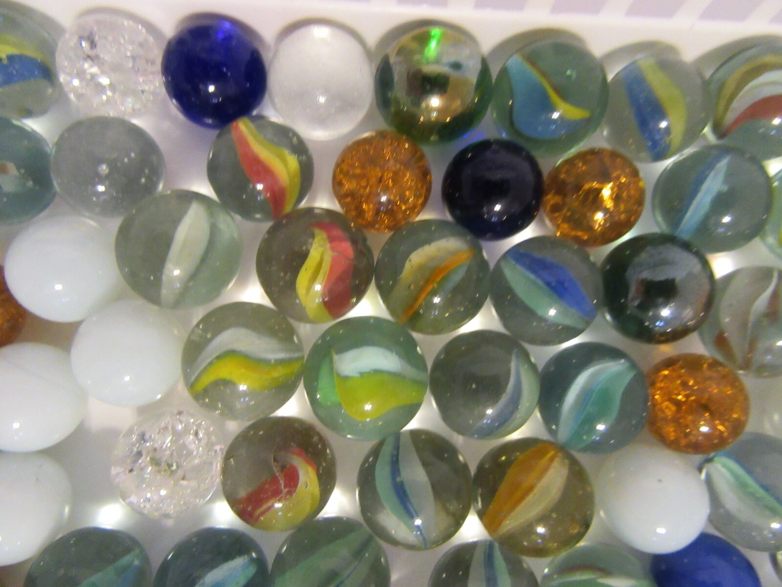 Lot of 109 Assorted Marbles Various Sizes