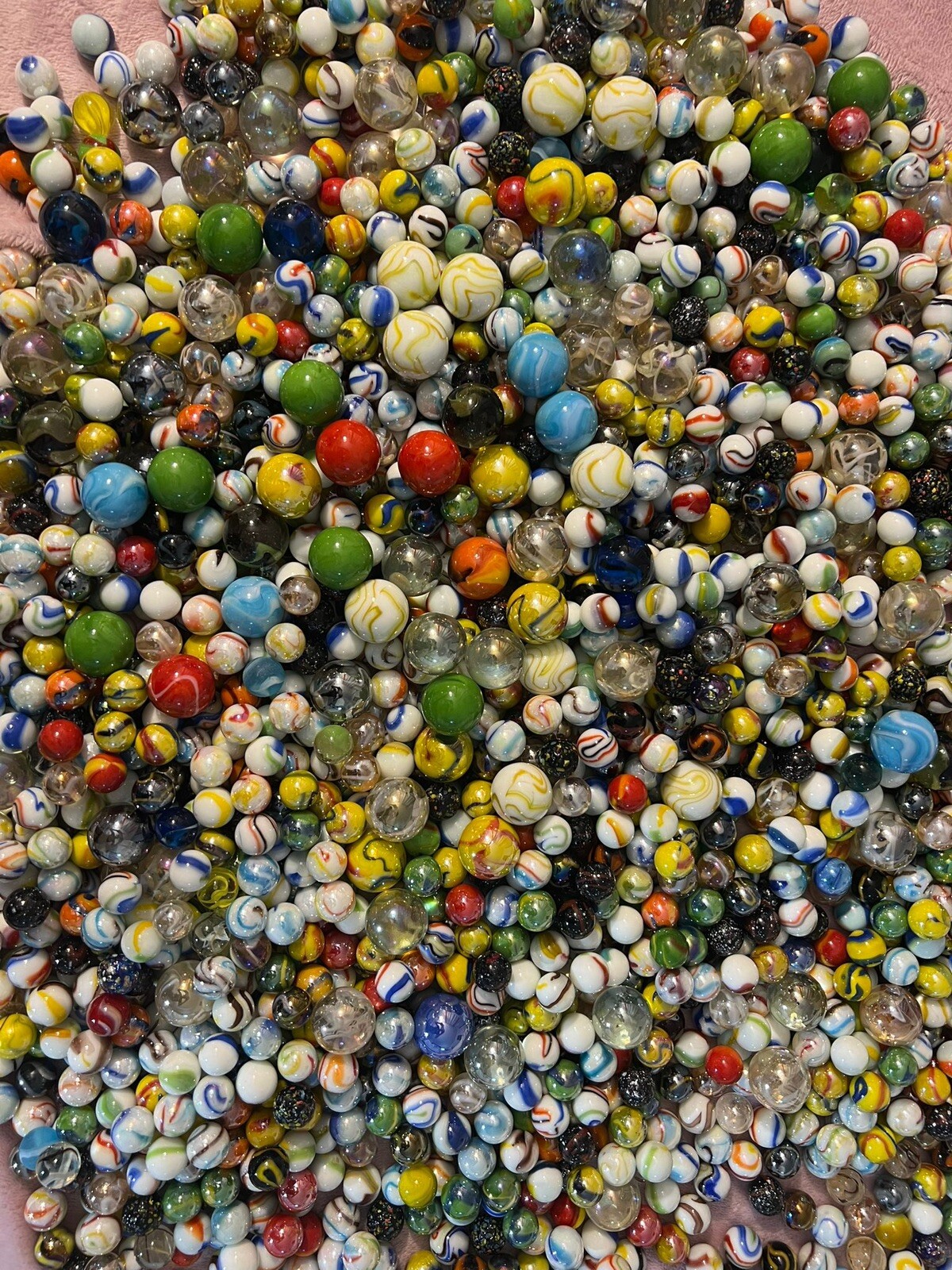 MARBLES SPECIAL COLLECTION 5/8 -FANCY MIX MARBLES 2 POUNDS More Shooters