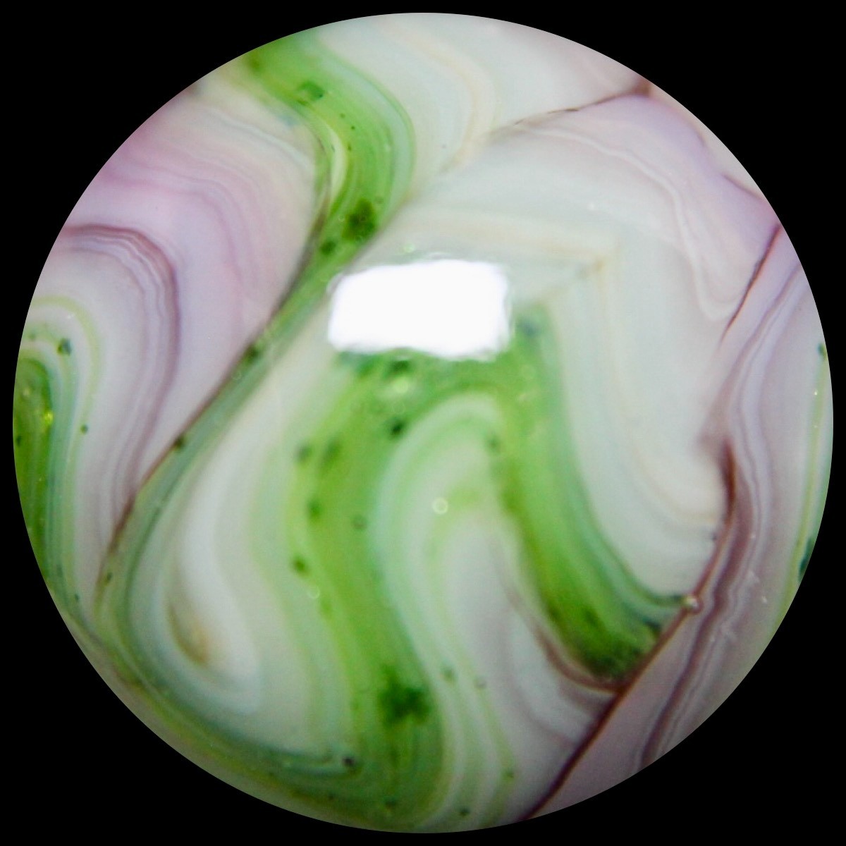 JABO Kokomo Glass Marble Collector Series: Rare KOG Lavender & Jade