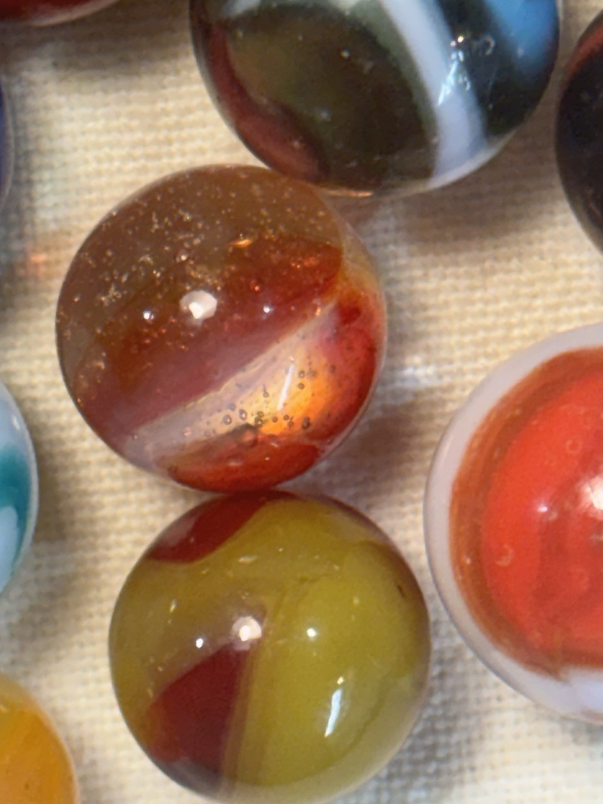 Peltier, Vitro, Marble King, West Virginia, Lot Of 33 Vintage Glass Marbles