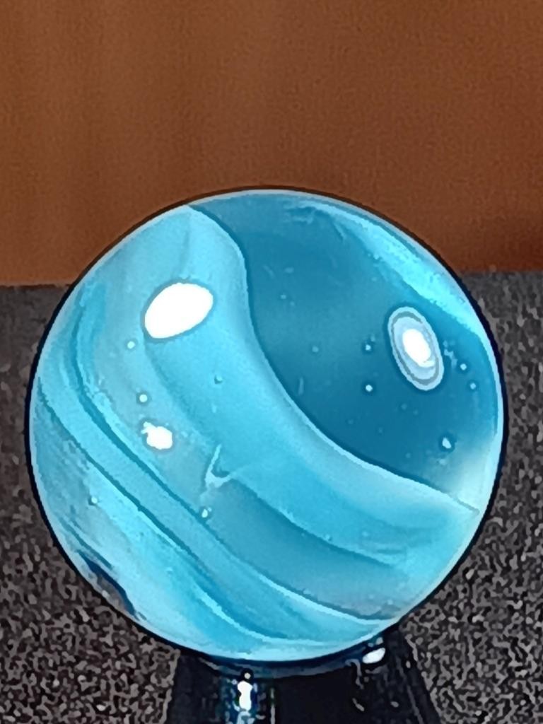 5/8″ Vitro Agate Robin’s Egg Blue Caged Cat’s Eye Near Mint Serious Marble B217