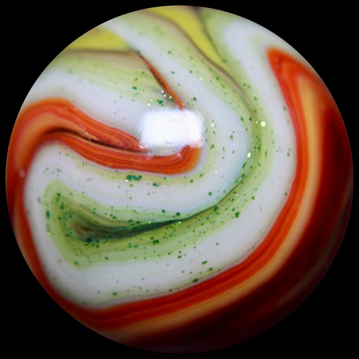JABO Indian Summer Marble: BIG Ruby Red Oxblood w/Aventurine 0.788″