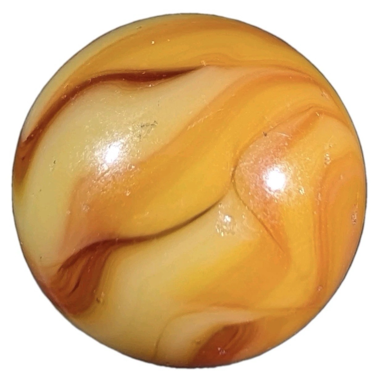 Alley Agate Co Swirl Flame WV Swirl Vintage Marble 21/32”