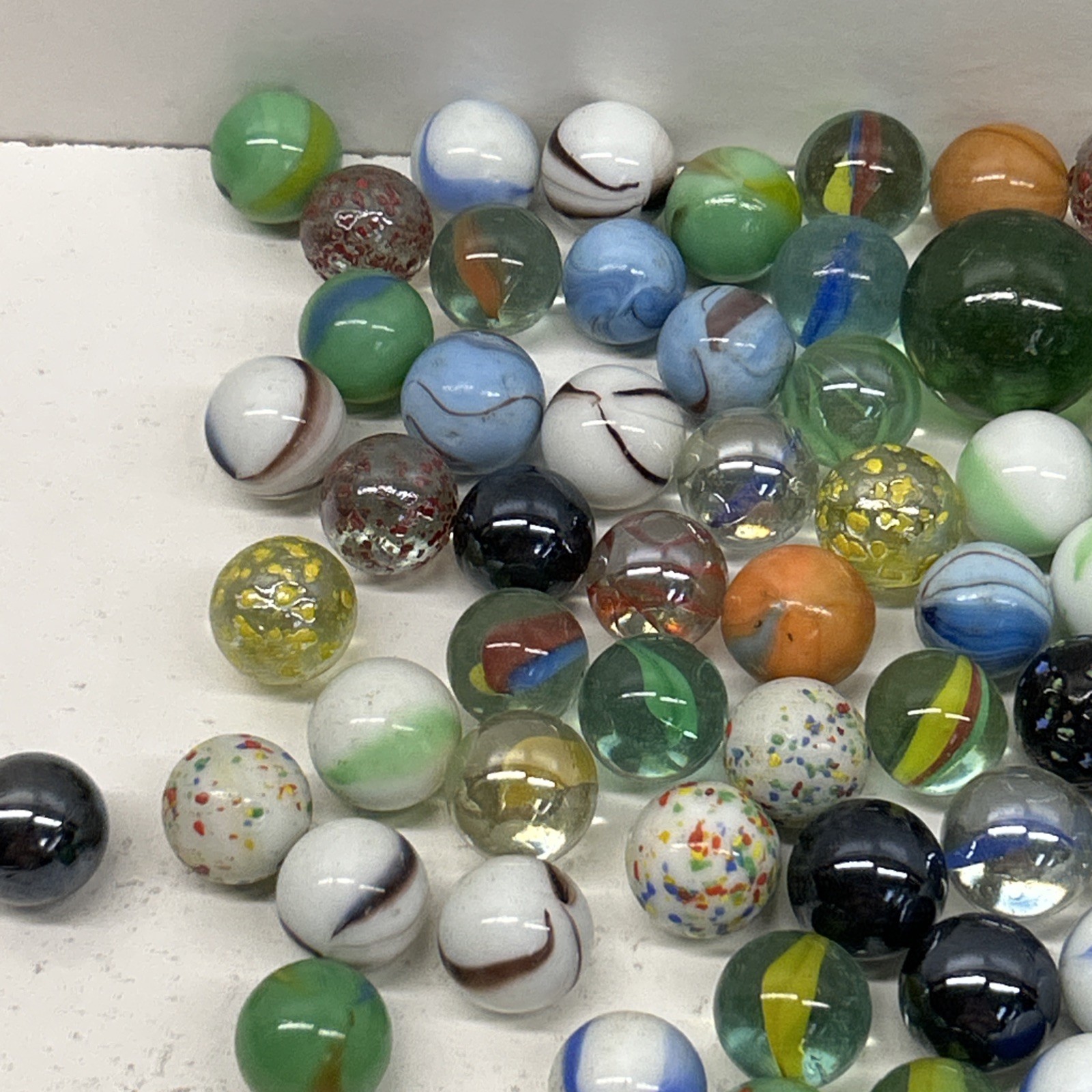 Lot Of 100 + Vintage Marbles With Indian Style Carrying Bag
