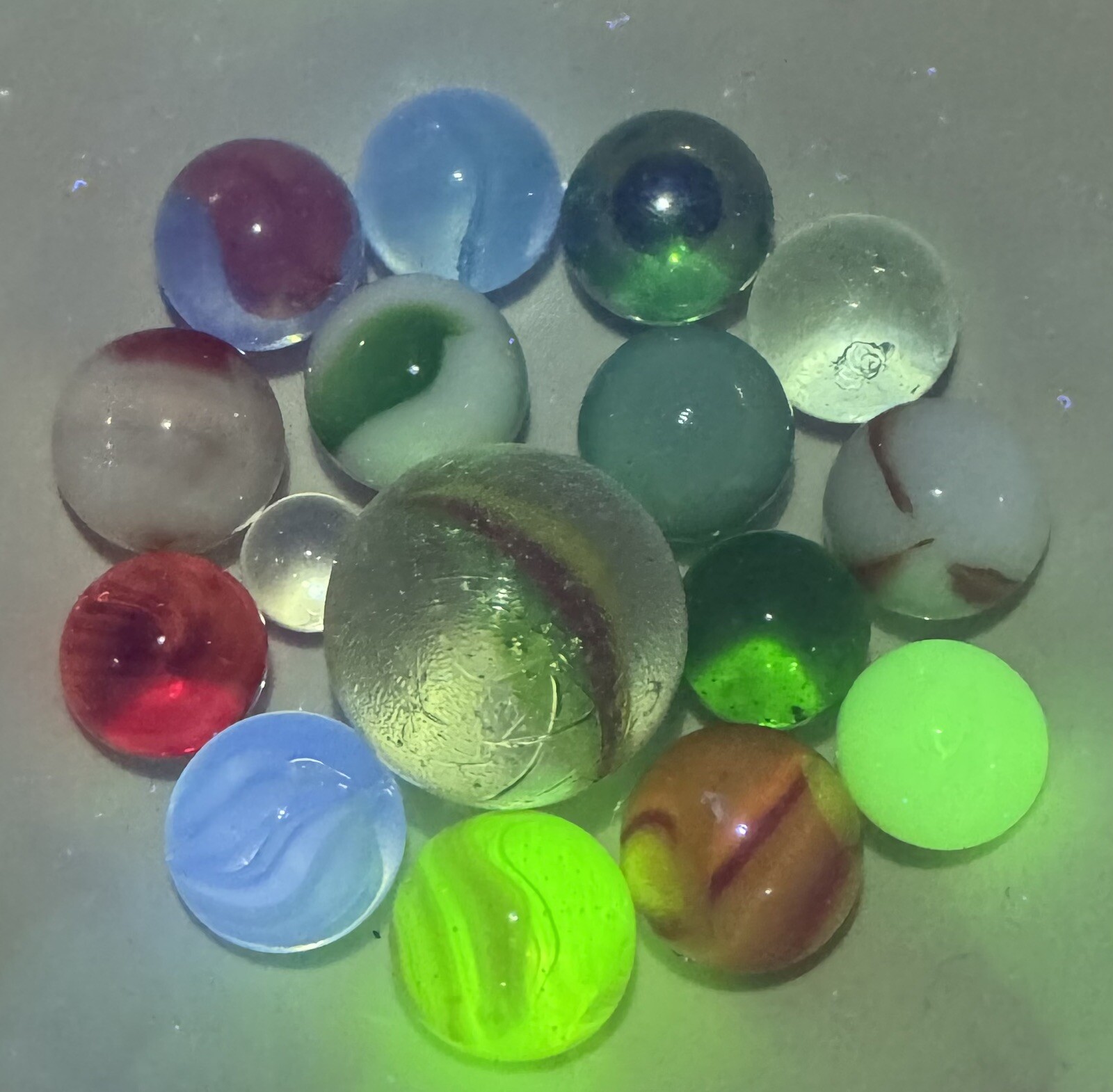 Vintage Lot Of MARBLES UV Reactive Cadmium Uranium Lot #2