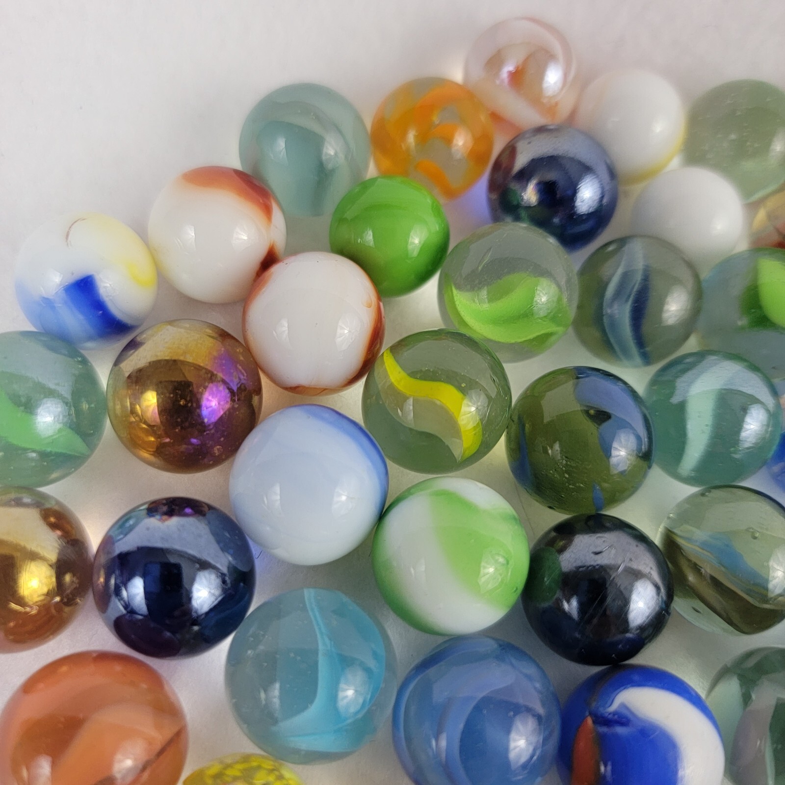 Vintage Glass Marbles Mixed Lot Multicolor 1/2″ Collectible