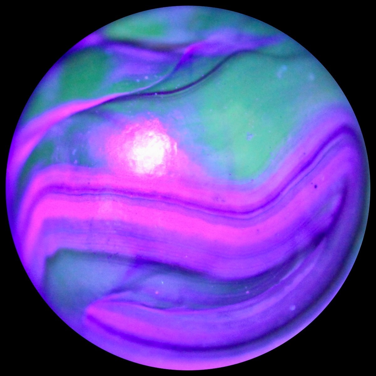 JABO ET Crystals Marble Collector Series: Radioactive Lavender & Blue Wirepull