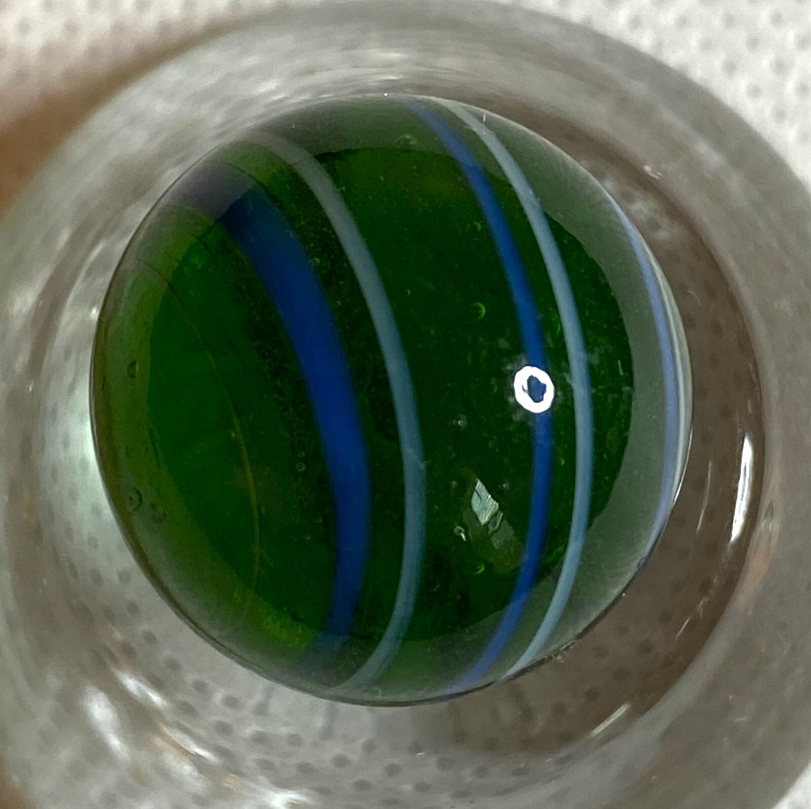 CHINESE CLEAR GREEN GLASS NOS VINTAGE 0.81 HANDMADE PONTIL SPIRAL NM/MT +- MD17