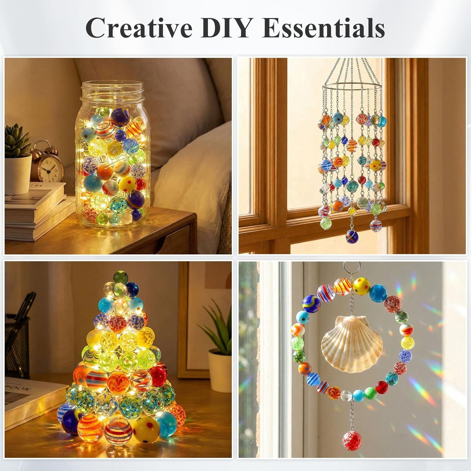 85PCS Colorful Assorted Glass Marbles, Planet Pattern Mix, Decorative Marbles fo