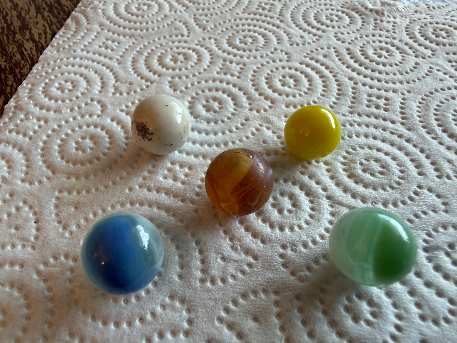 Mixed Lot of 25 Antique Glass Marbles, Assorted Colors, Styles & Sizes