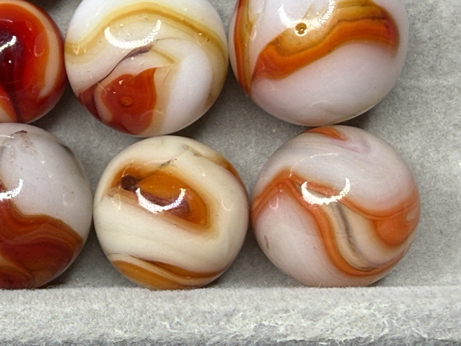 Lot Of 12 CAC Alley Ravenswood Heaton Swirl Marbles .49” To .64” NM(+)