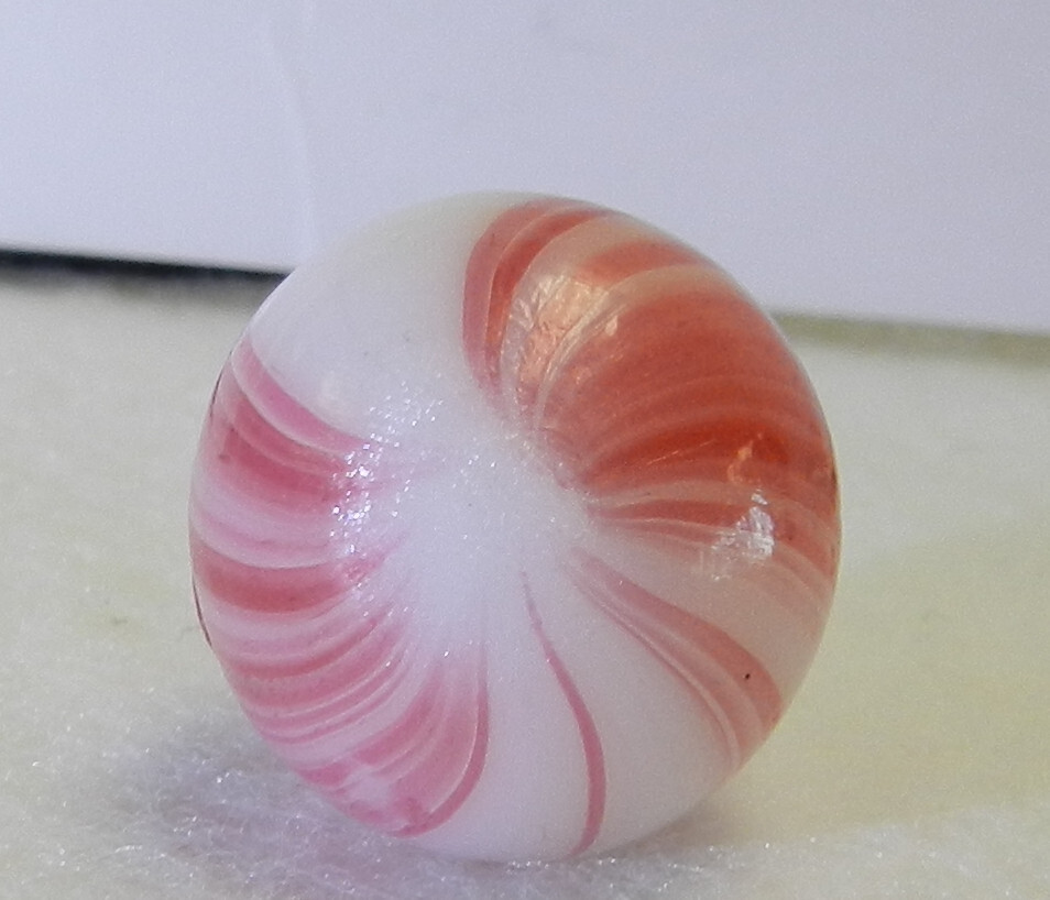 #17712m Vintage German Handmade Banded Opaque Marble .69 Inches
