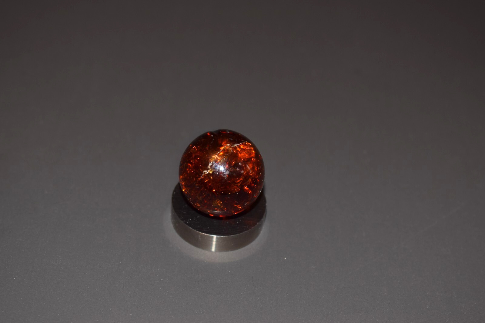 ⭐ Vitro 🔥 Amber Colored💎Jeweled Crackle Glass Marble, Shooter Size .875″=7/8