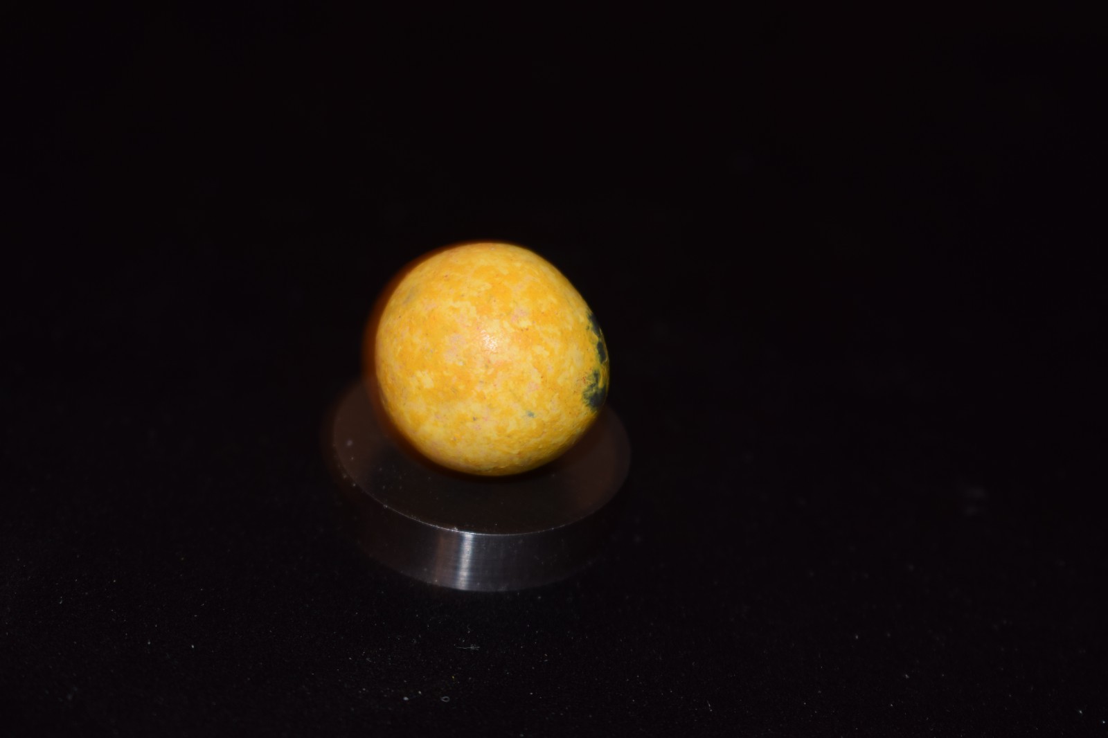 Antique INK SP⚫T Electric 💡 Yellow🟡 Base Heavy 🐘Clay Marble Shooter Size .781